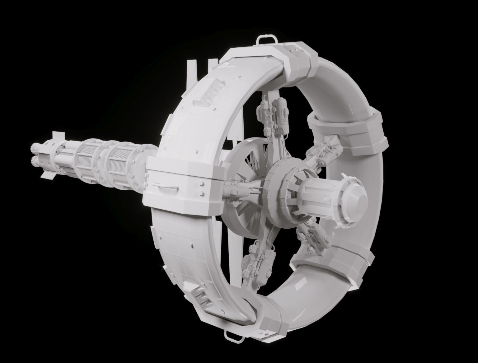 Starship 3D model pipe with metal rods Free 3D model_18