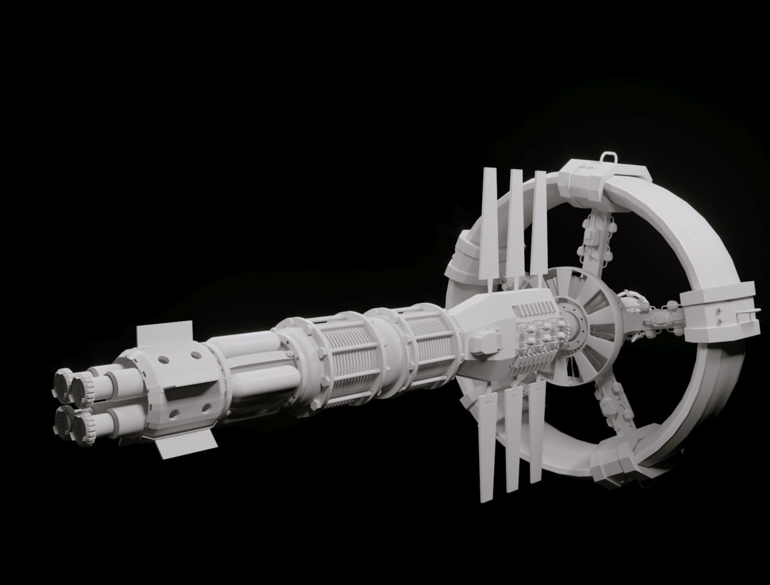 Starship 3D model pipe with metal rods Free 3D model_17