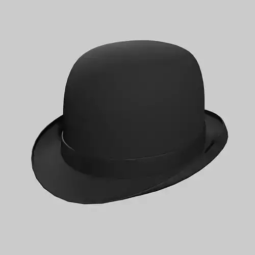 English Bowler Hat Classic Black Low-poly 3D model