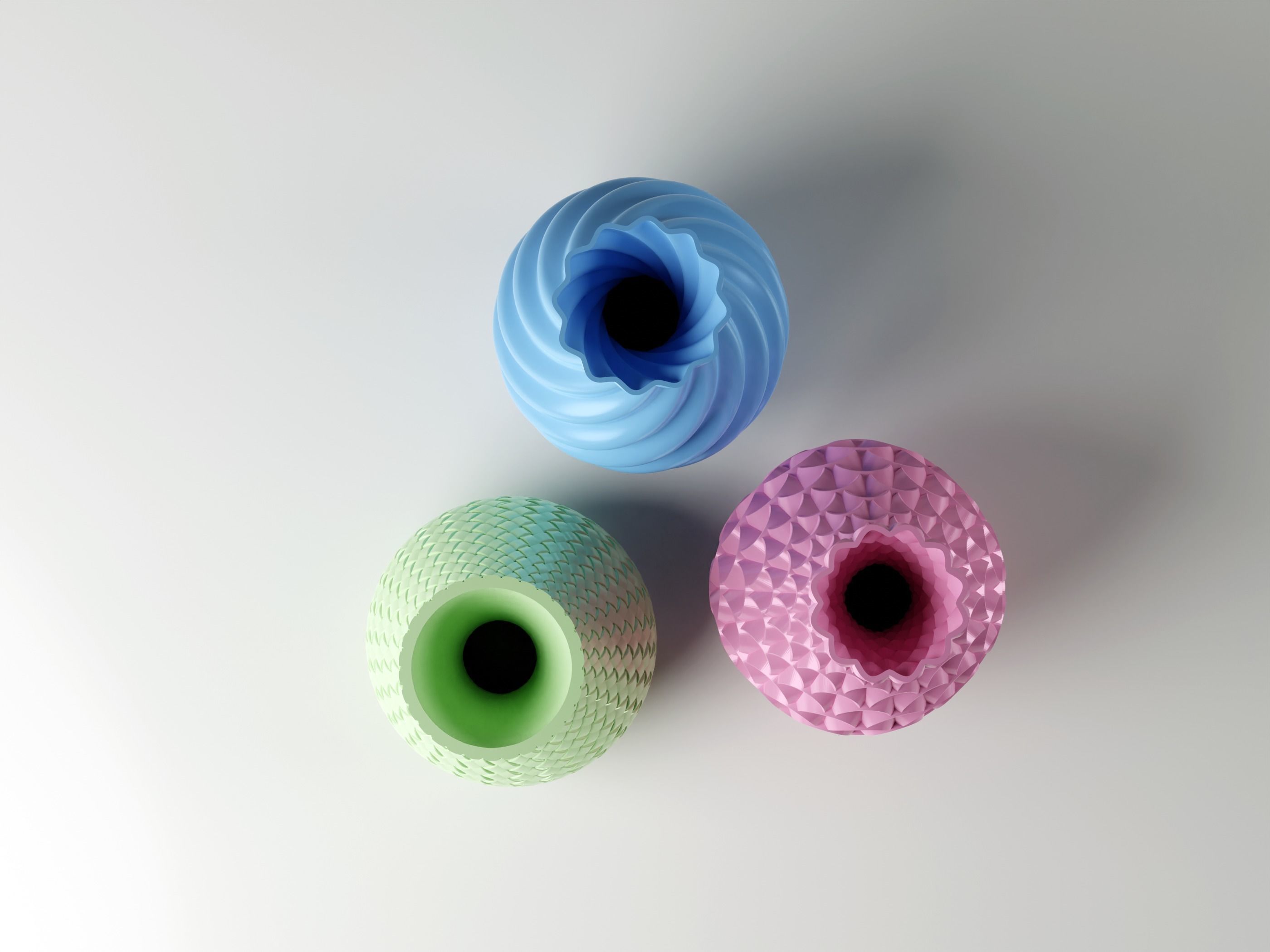 Set 3 Flower Vase 3Dprint - 3D Vase For Home Decorative 3D print model_1