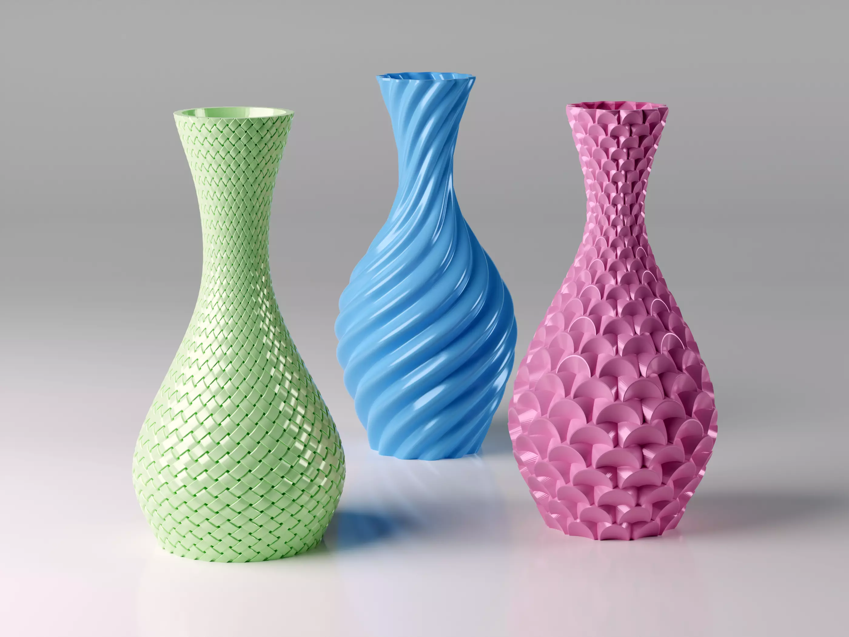 Set 3 Flower Vase 3Dprint - 3D Vase For Home Decorative 3D print model_0