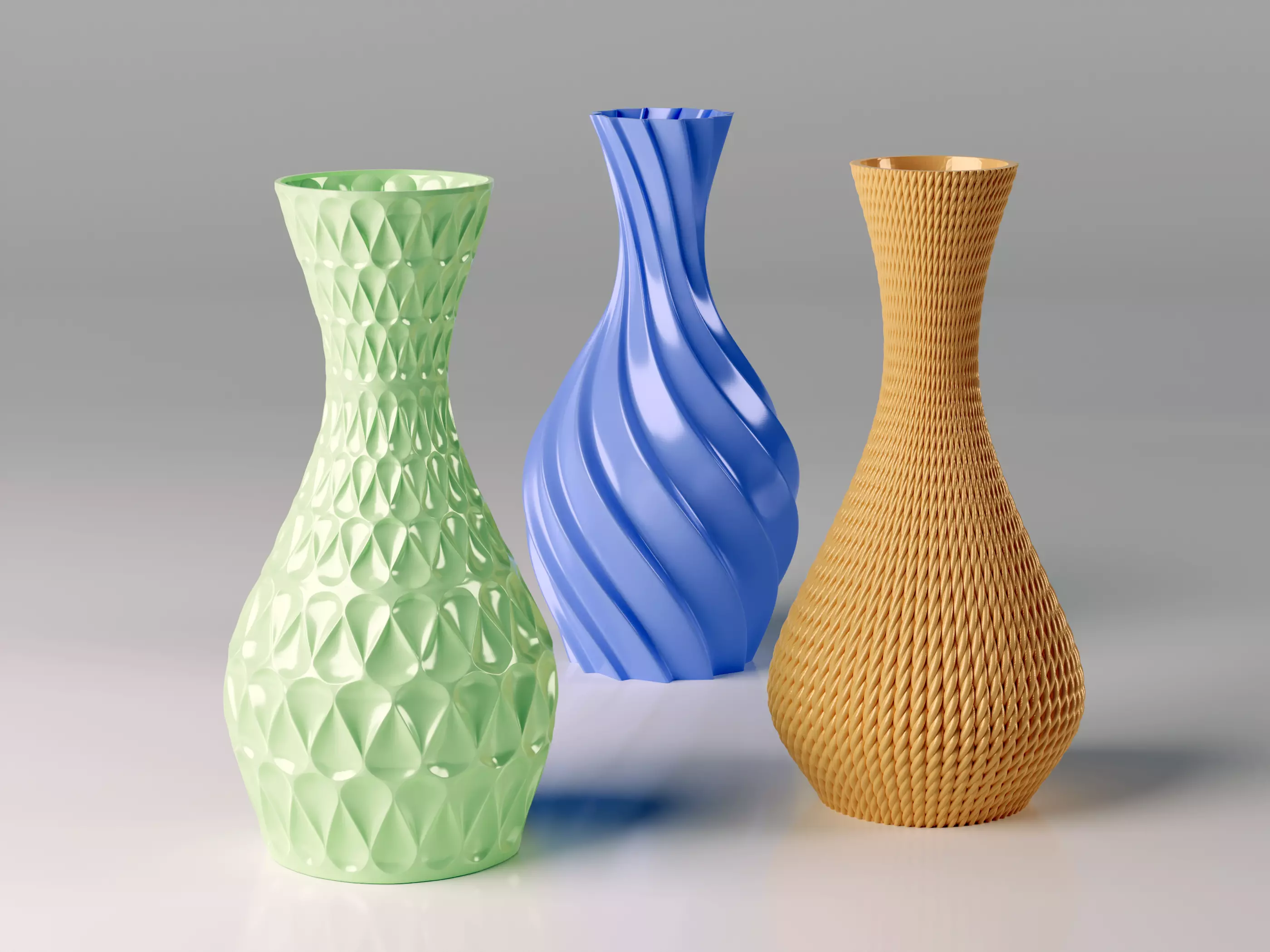 Set 3 Small decorative vase 3D print 3D print model