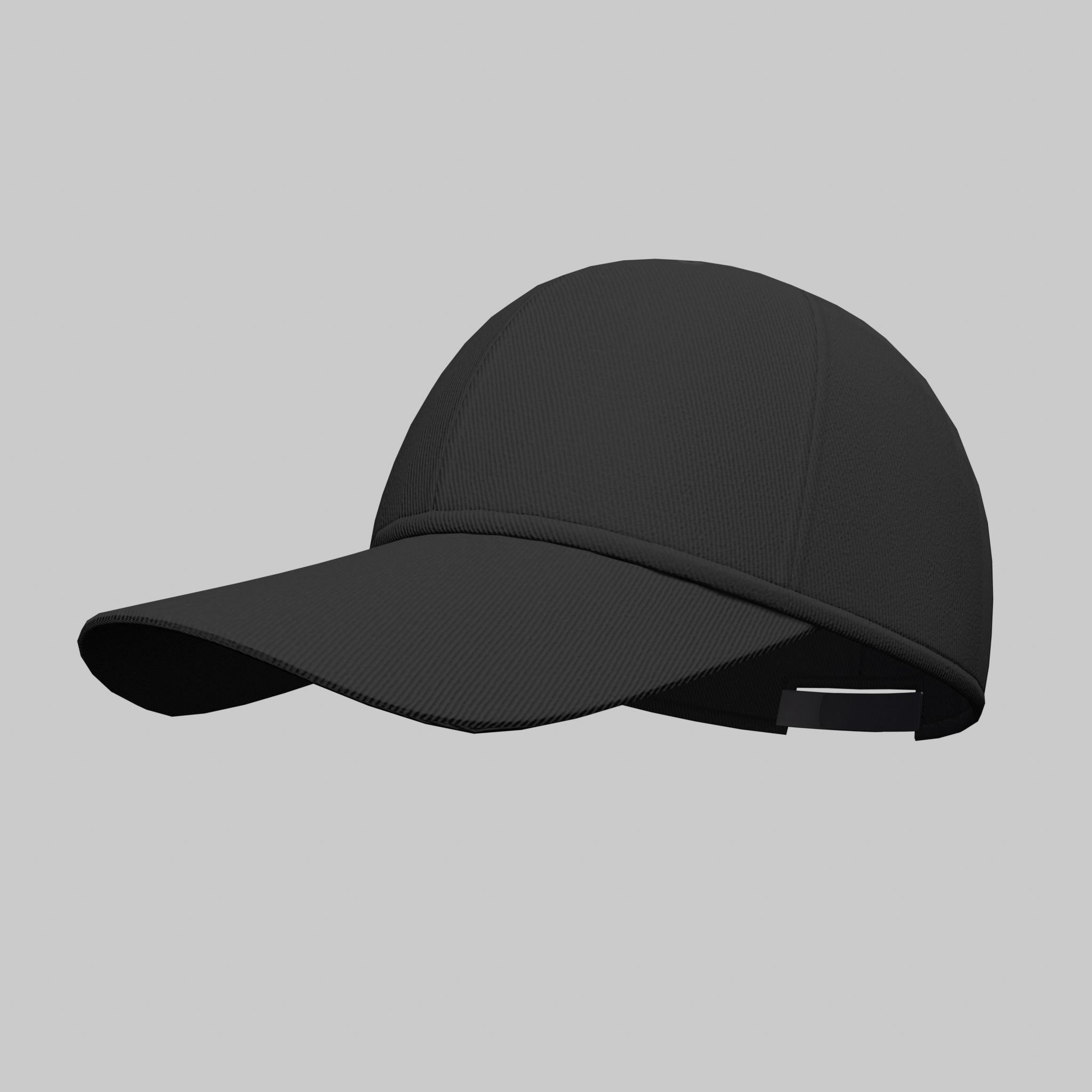 Baseball Cap Black Gray Blue Red White Hat Low-poly 3D model_14