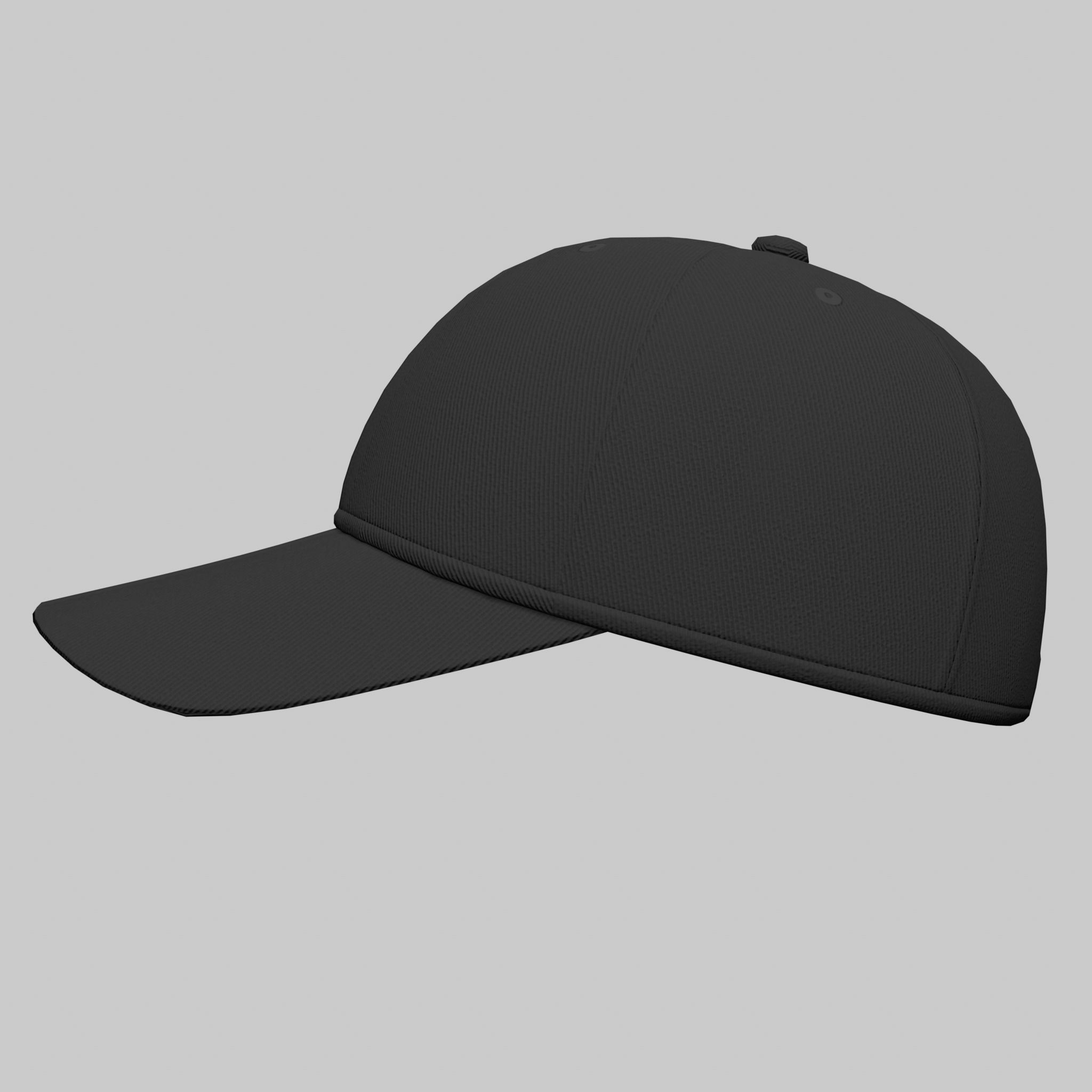 Baseball Cap Black Gray Blue Red White Hat Low-poly 3D model_8