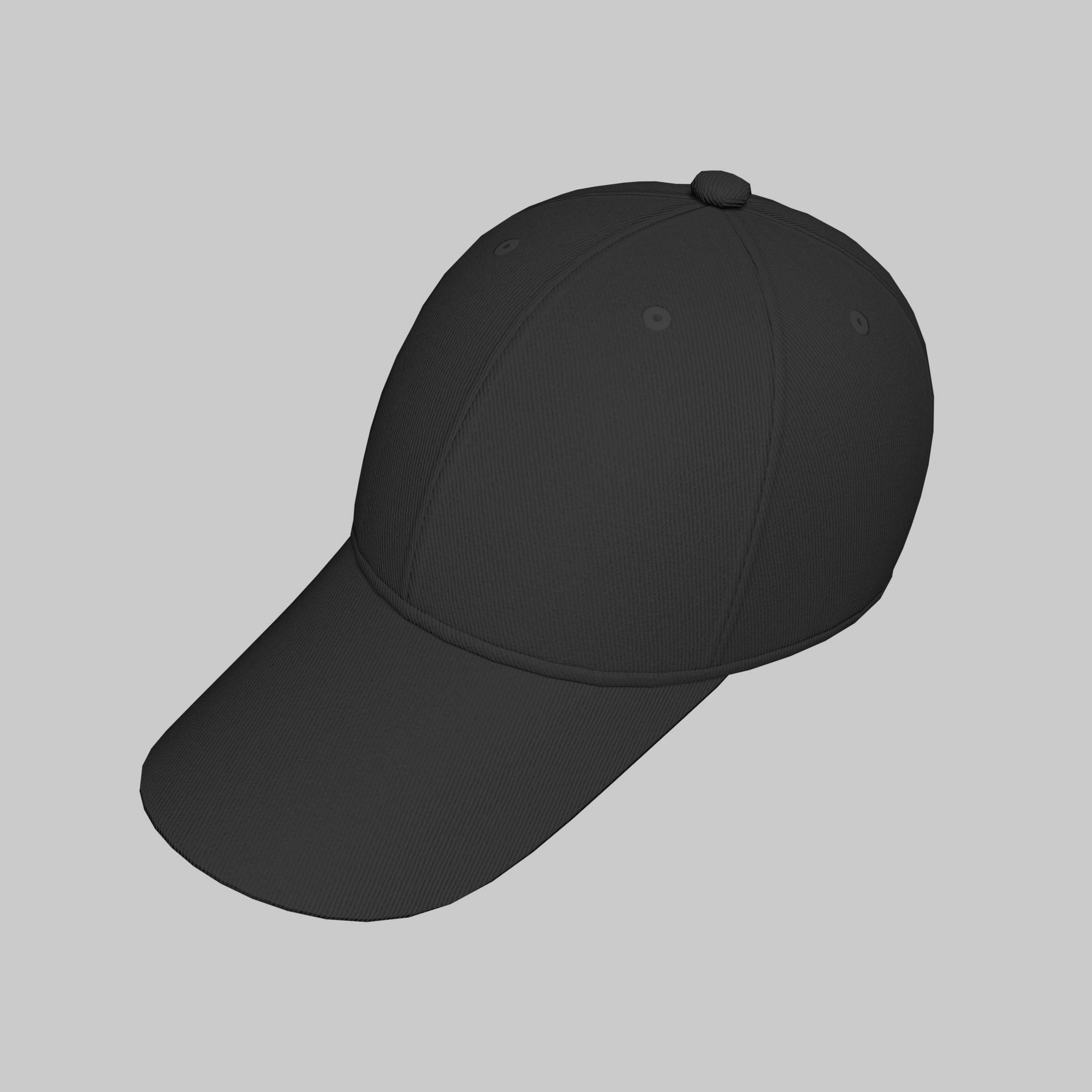 Baseball Cap Black Gray Blue Red White Hat Low-poly 3D model_12