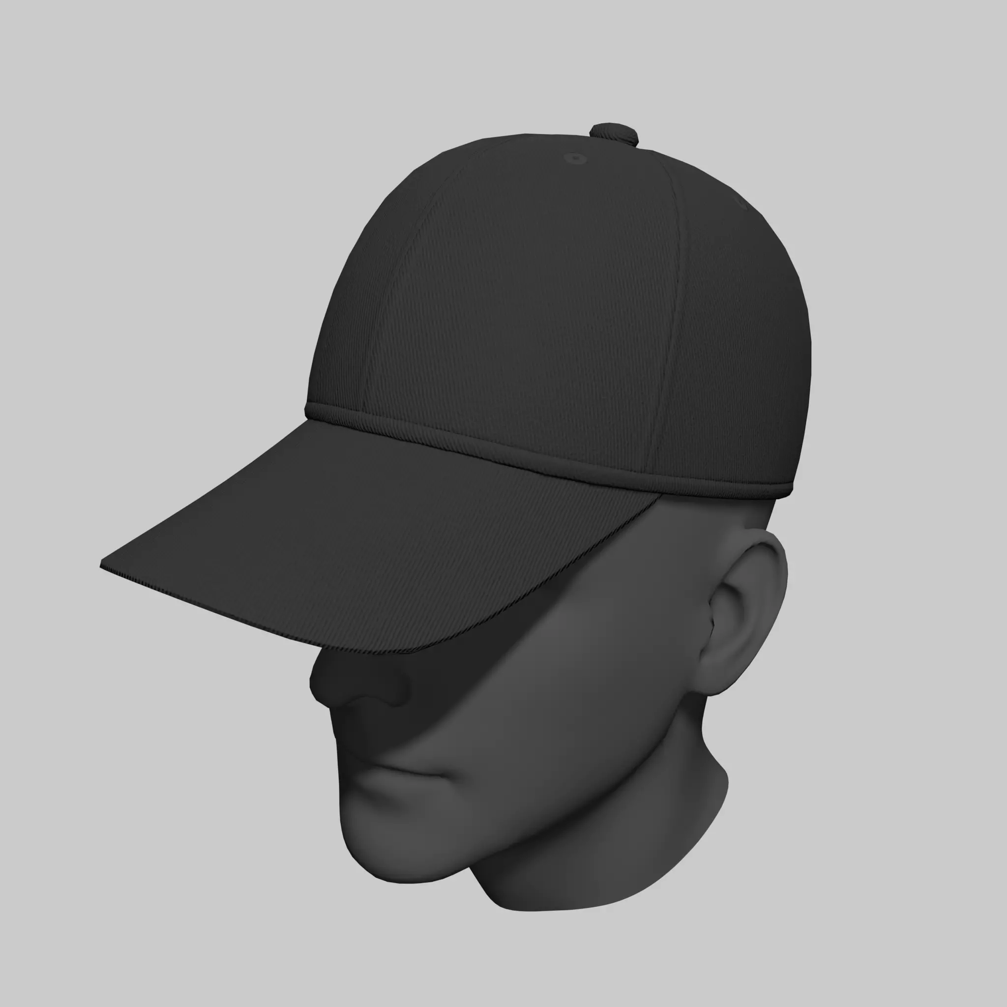 Baseball Cap Black Gray Blue Red White Hat Low-poly 3D model_0