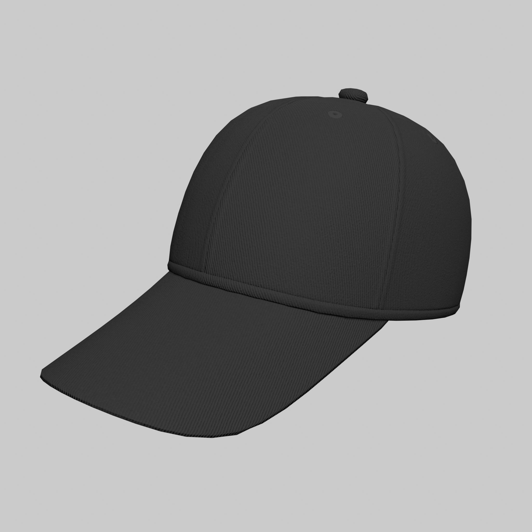 Baseball Cap Black Gray Blue Red White Hat Low-poly 3D model_6