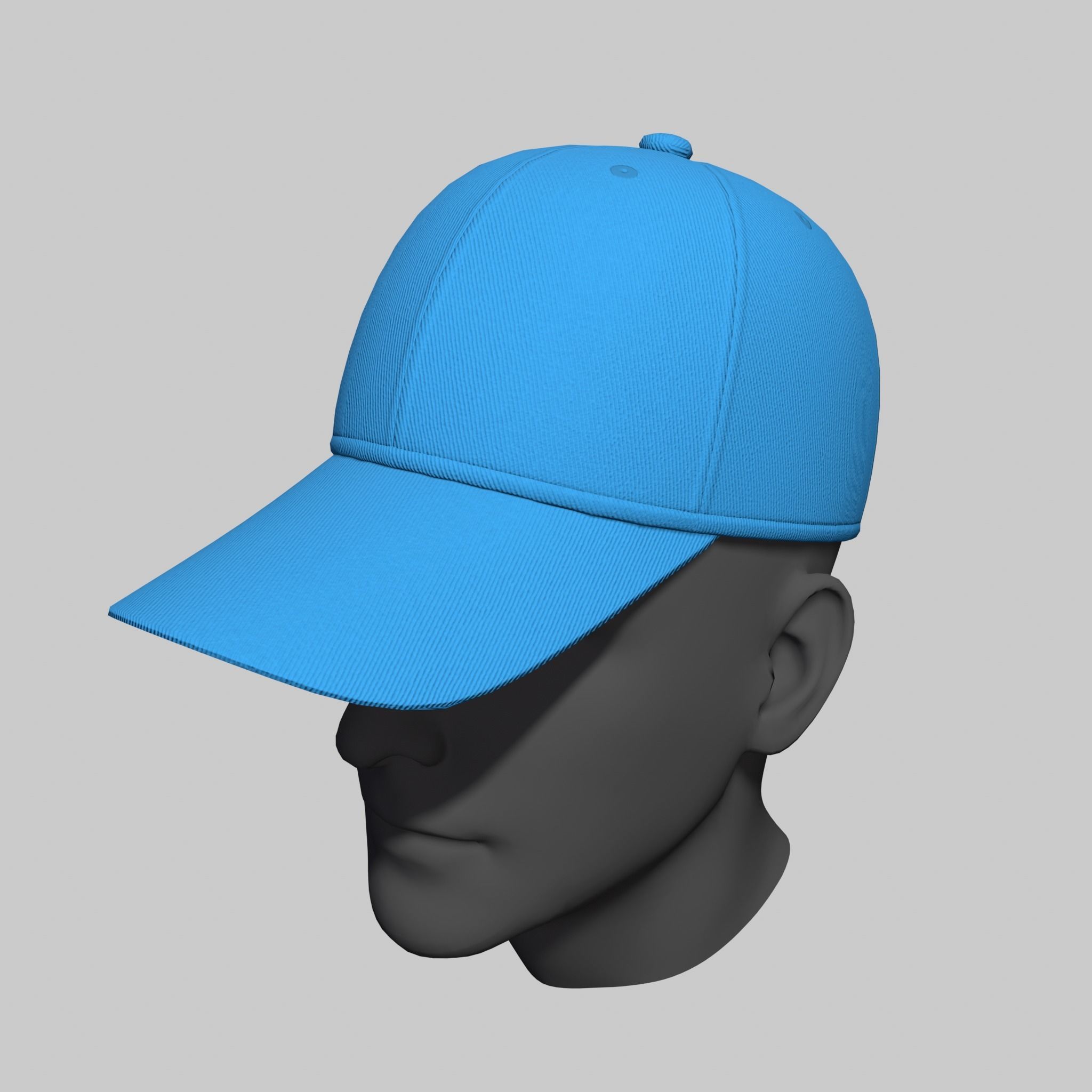 Baseball Cap Black Gray Blue Red White Hat Low-poly 3D model_3