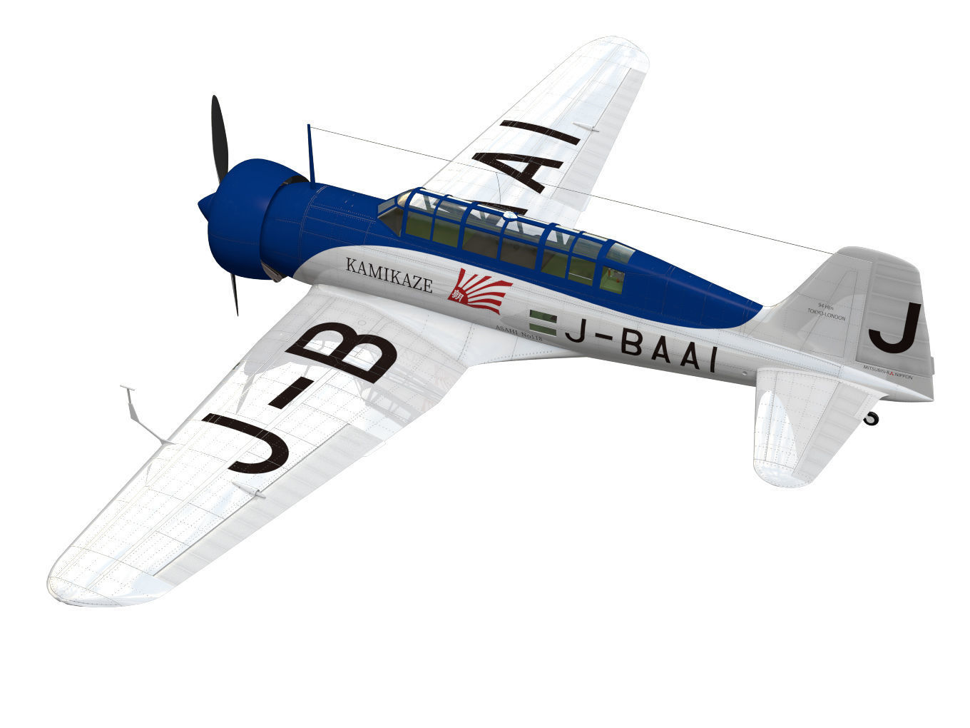 Mitsubishi Ki15 Babs 3D model_1