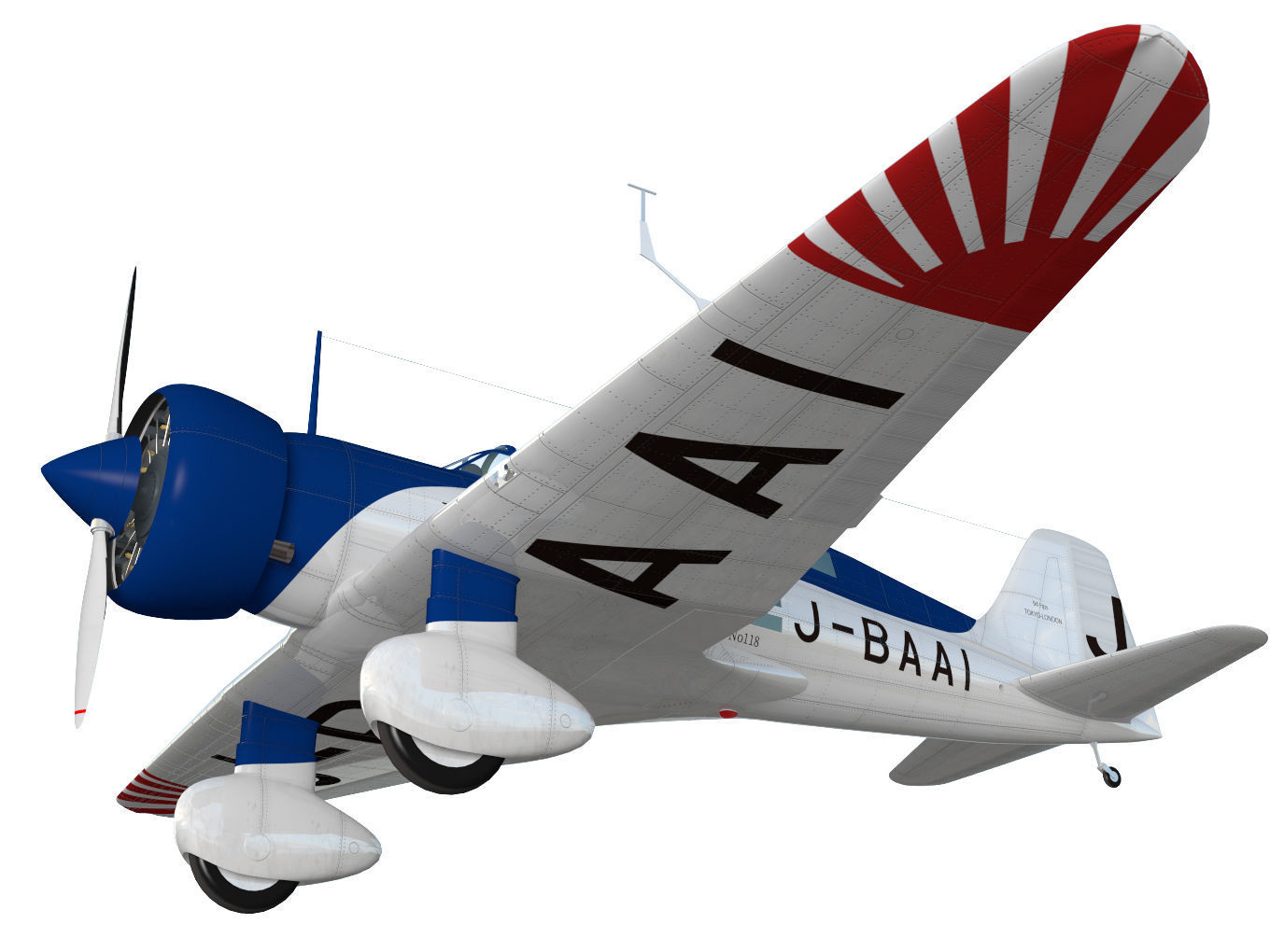 Mitsubishi Ki15 Babs 3D model_3