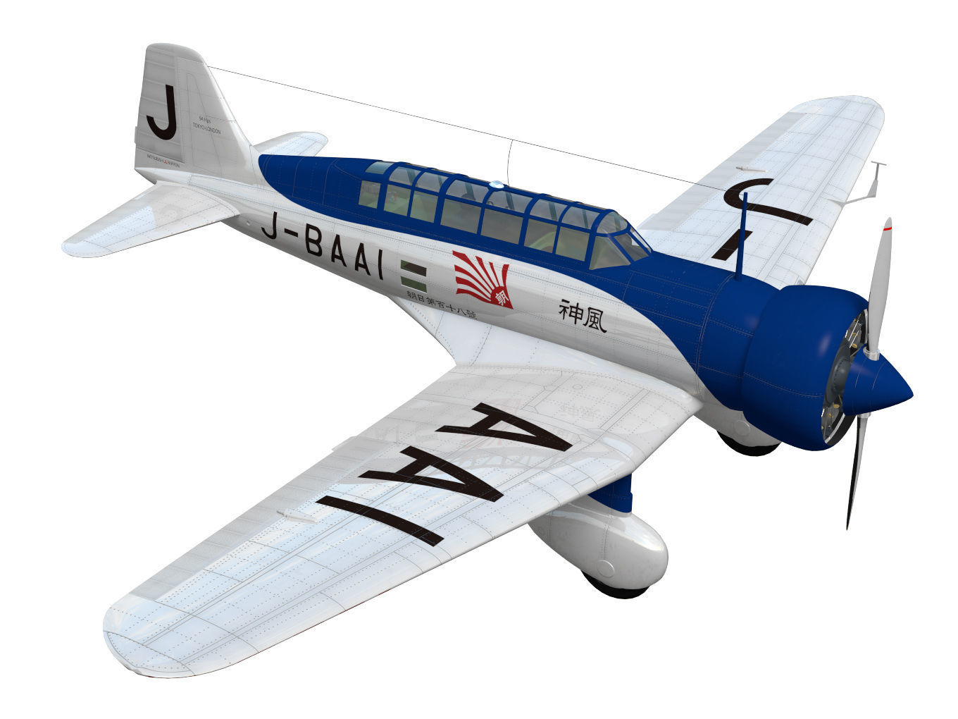 Mitsubishi Ki15 Babs 3D model_6