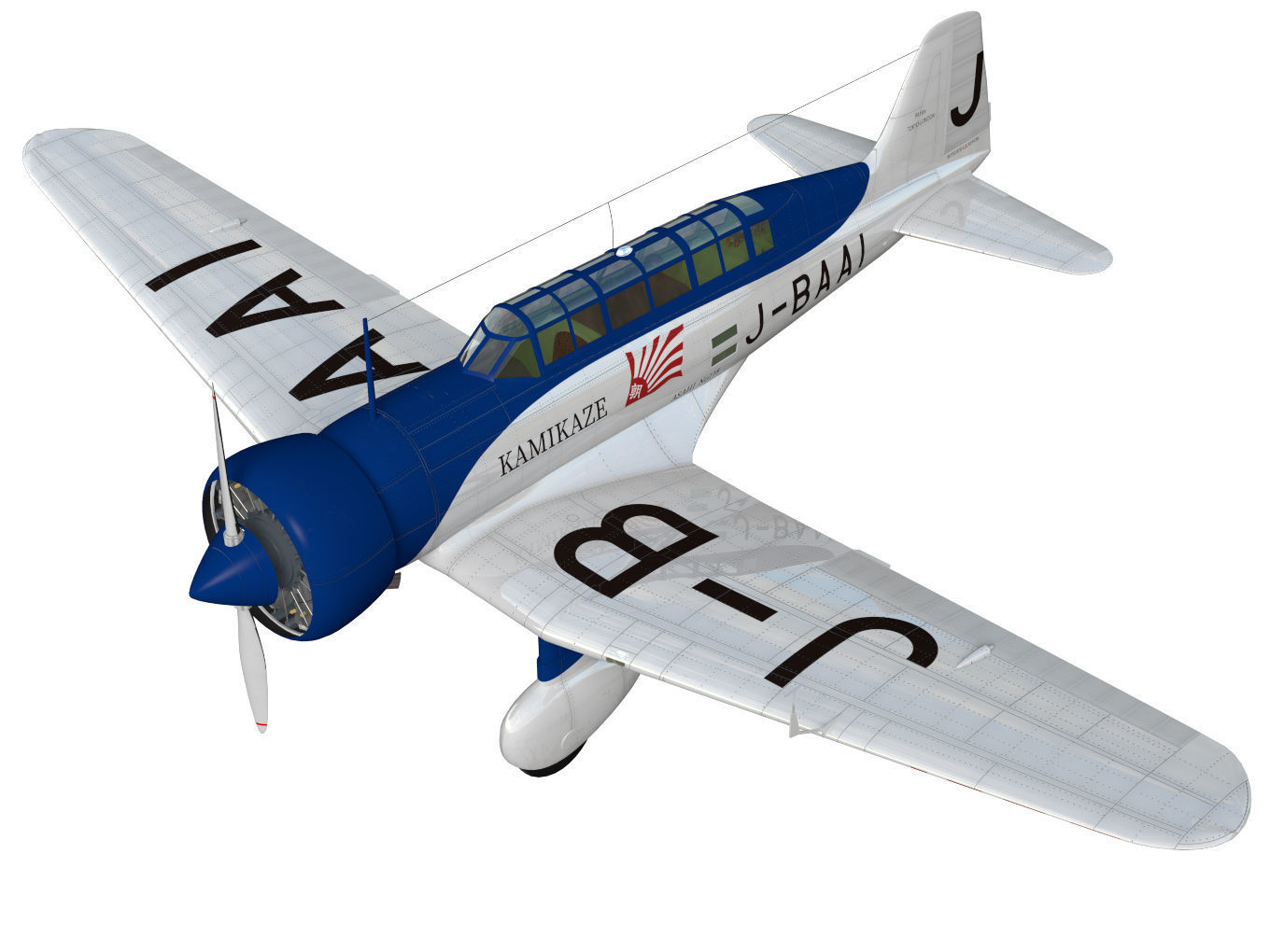 Mitsubishi Ki15 Babs 3D model_4