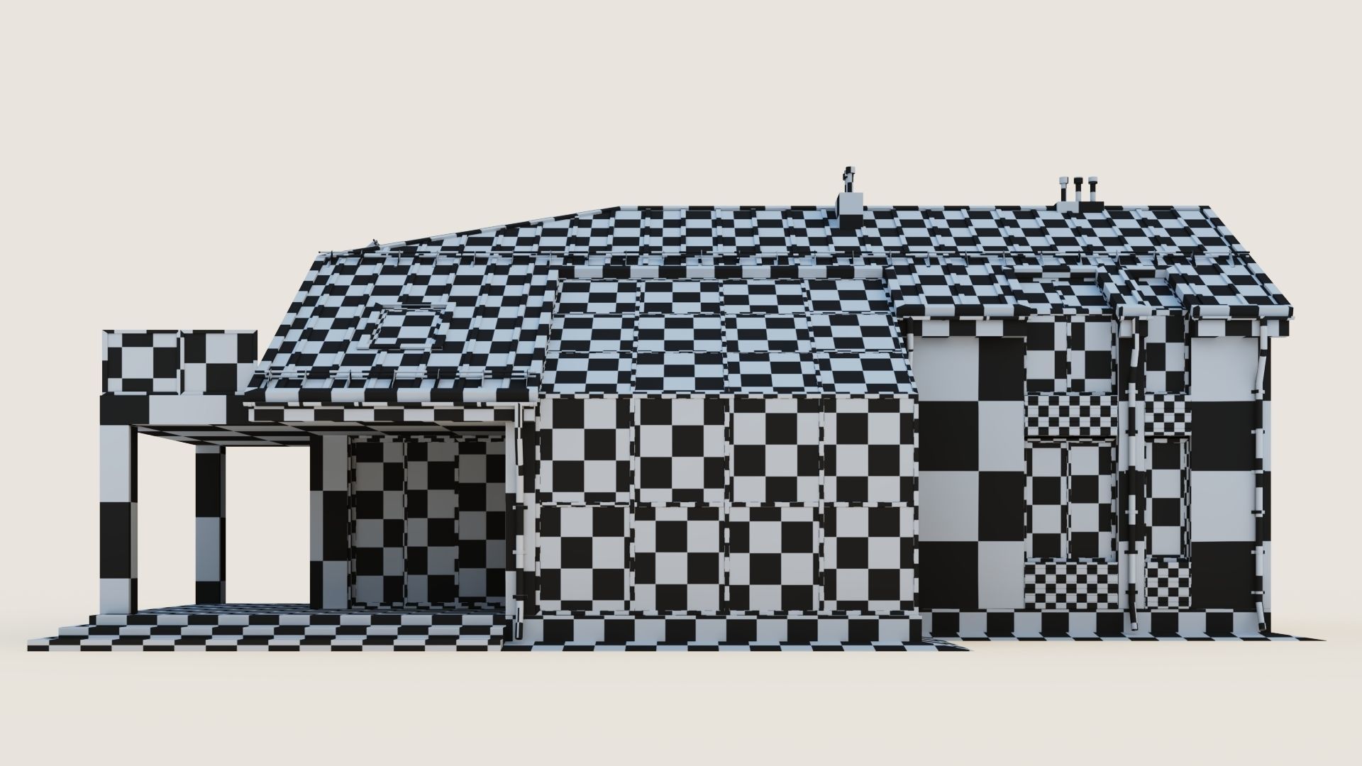 Modern cottage with winter garden 3D model_48