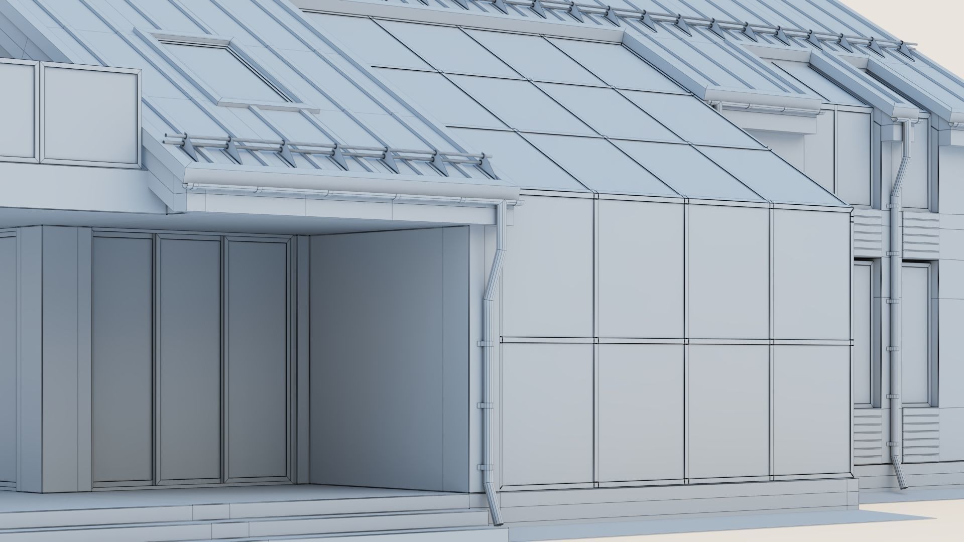 Modern cottage with winter garden 3D model_41