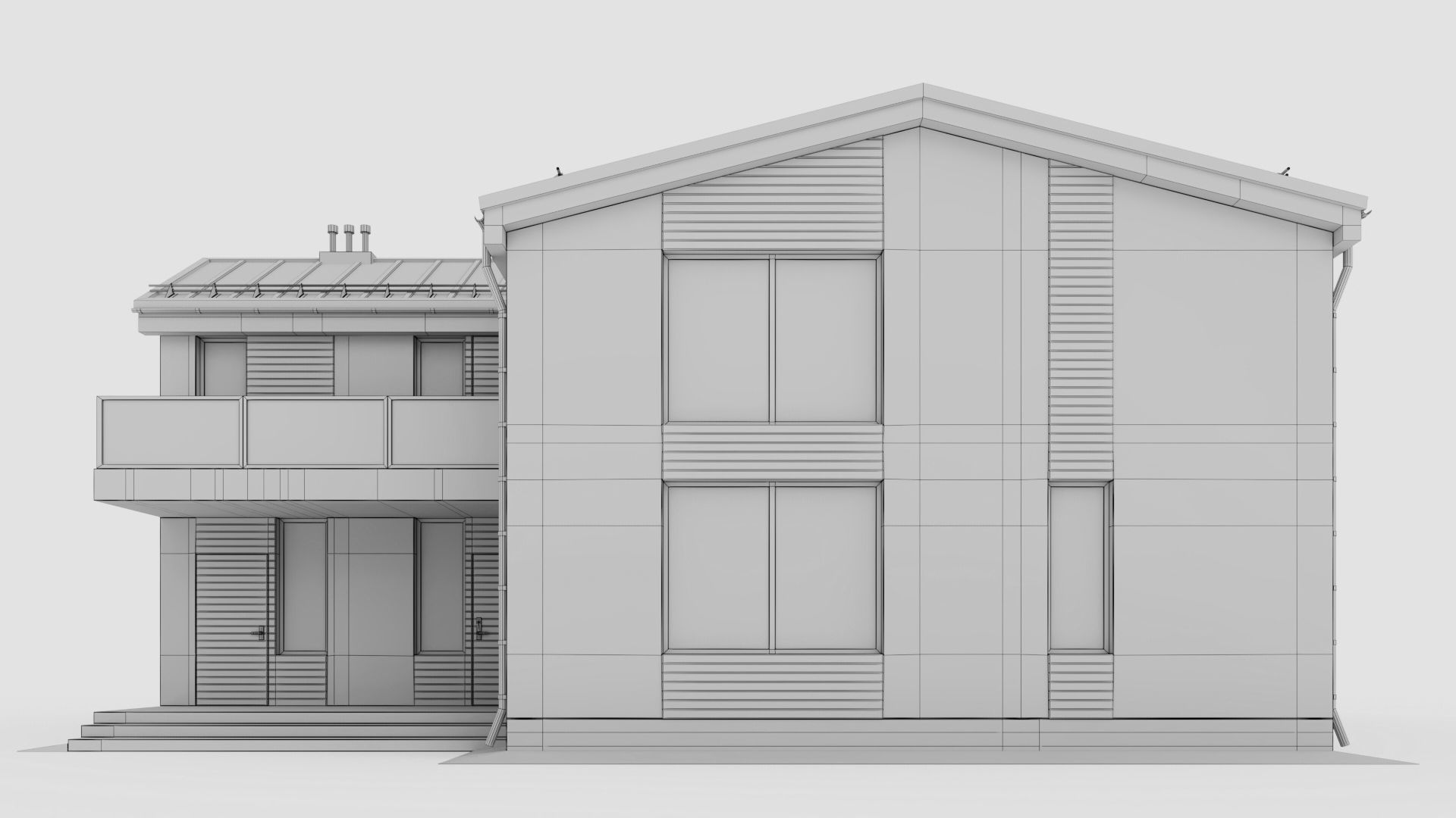 Modern cottage with winter garden 3D model_25