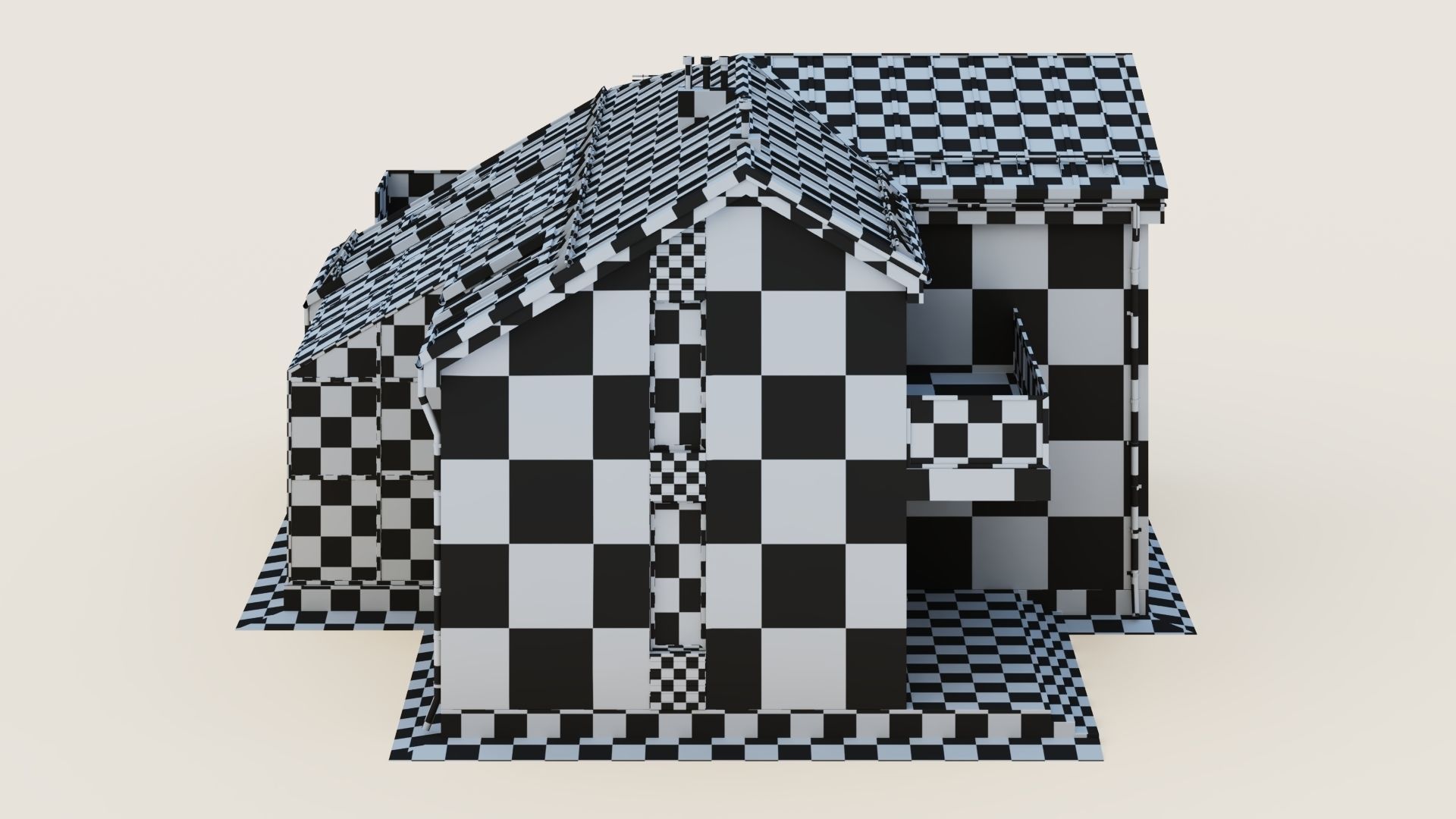 Modern cottage with winter garden 3D model_50