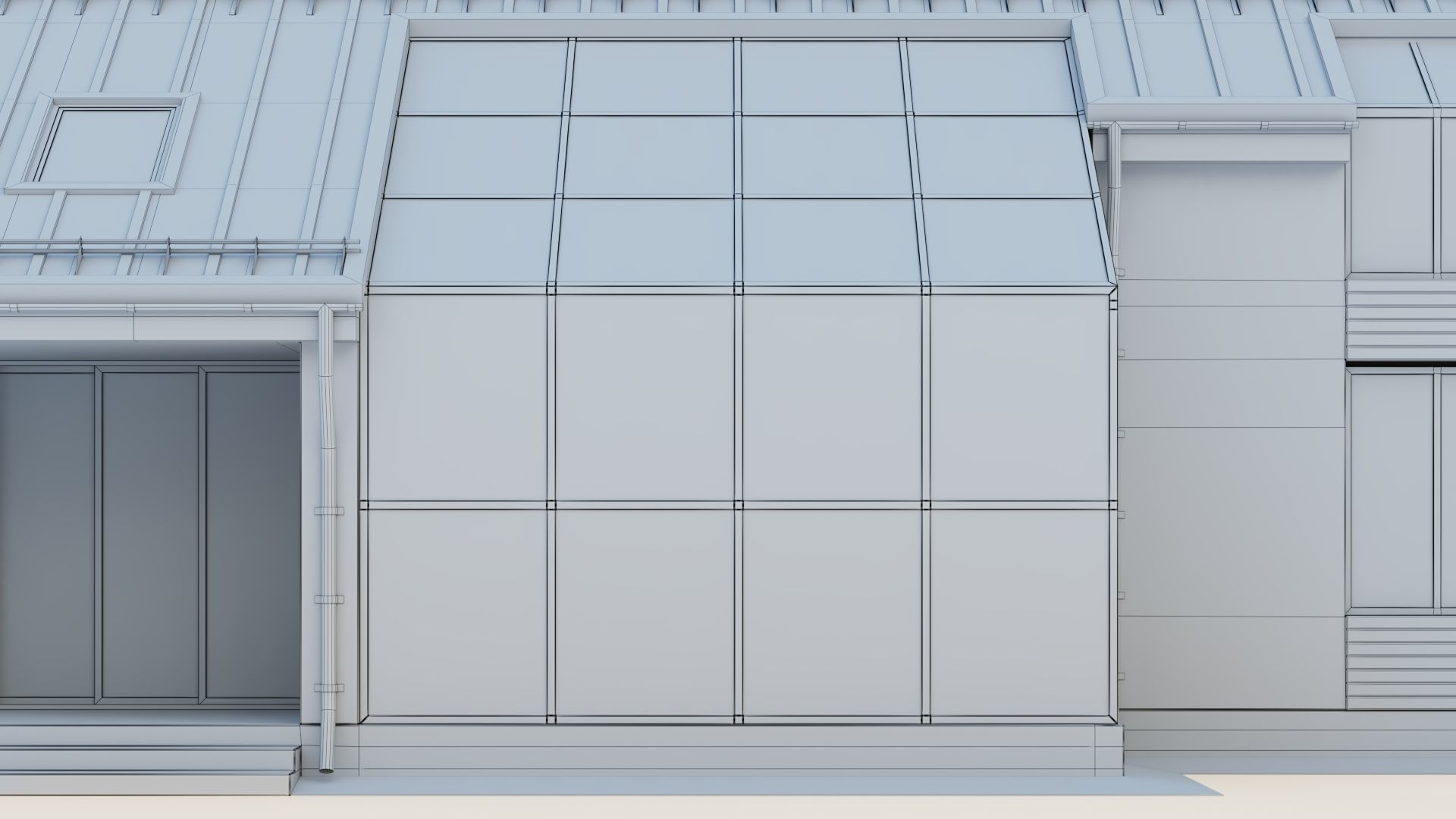 Modern cottage with winter garden 3D model_30