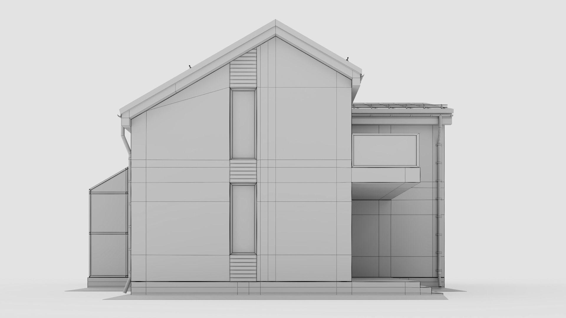 Modern cottage with winter garden 3D model_23