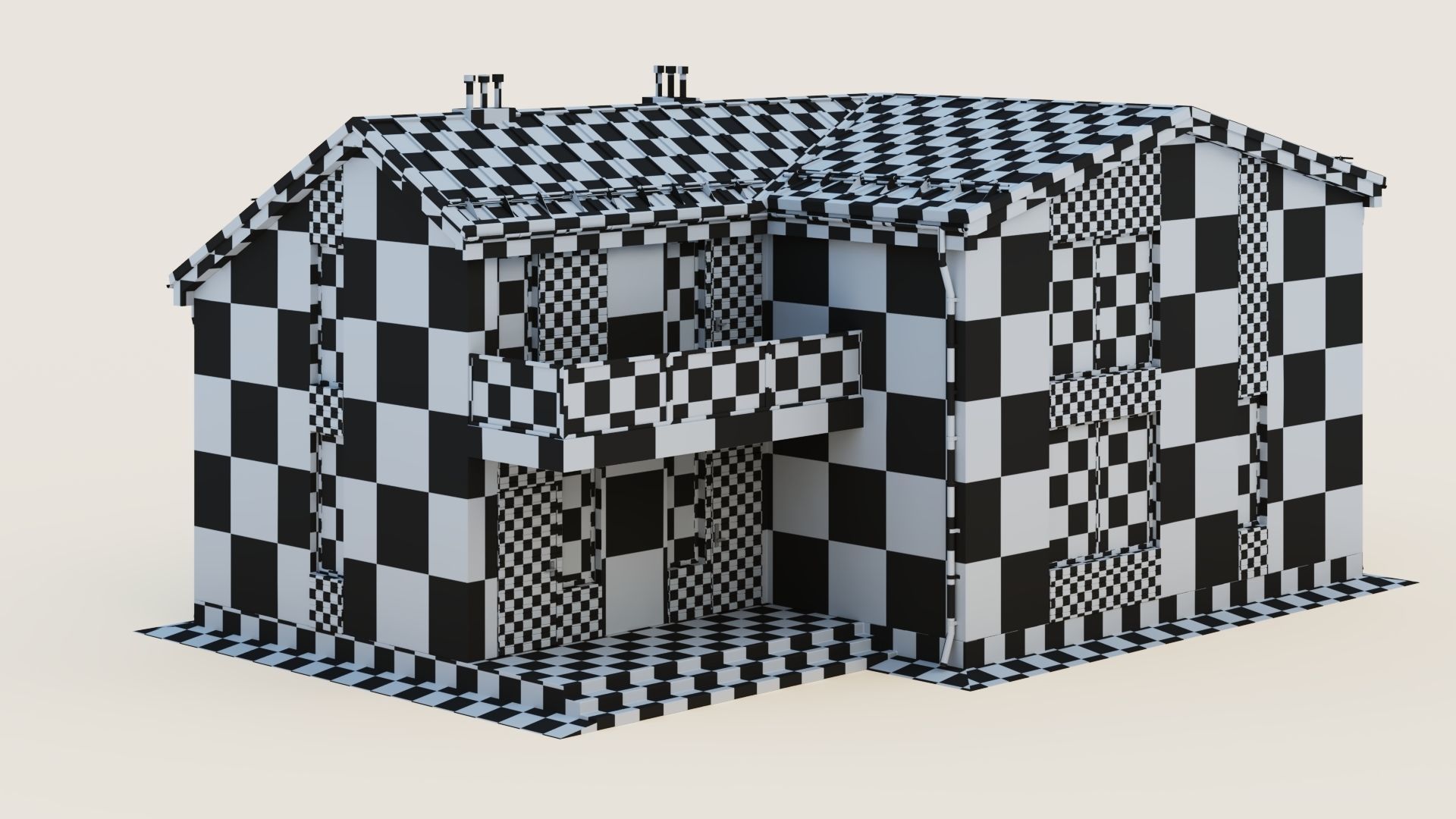 Modern cottage with winter garden 3D model_56