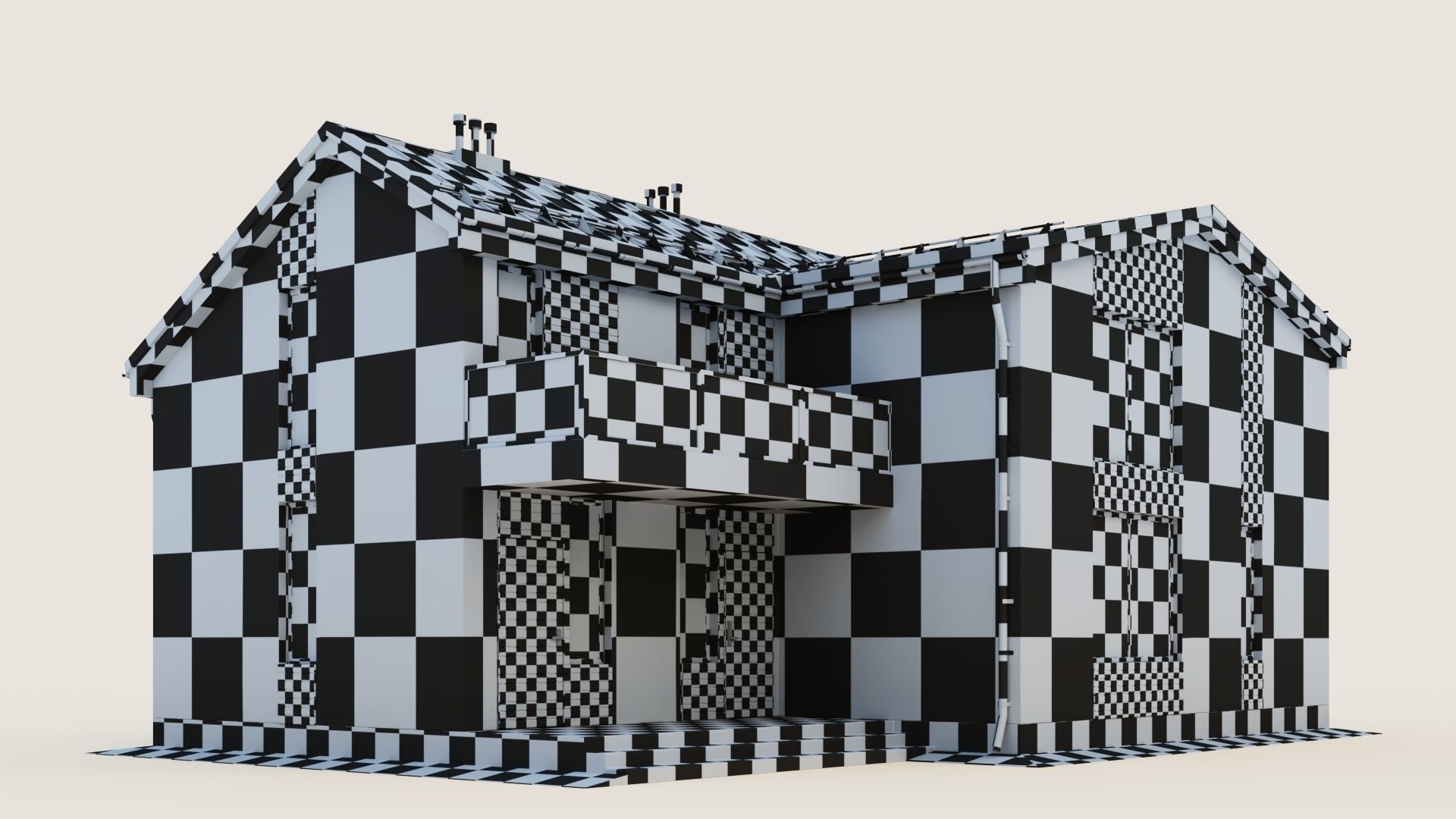 Modern cottage with winter garden 3D model_49