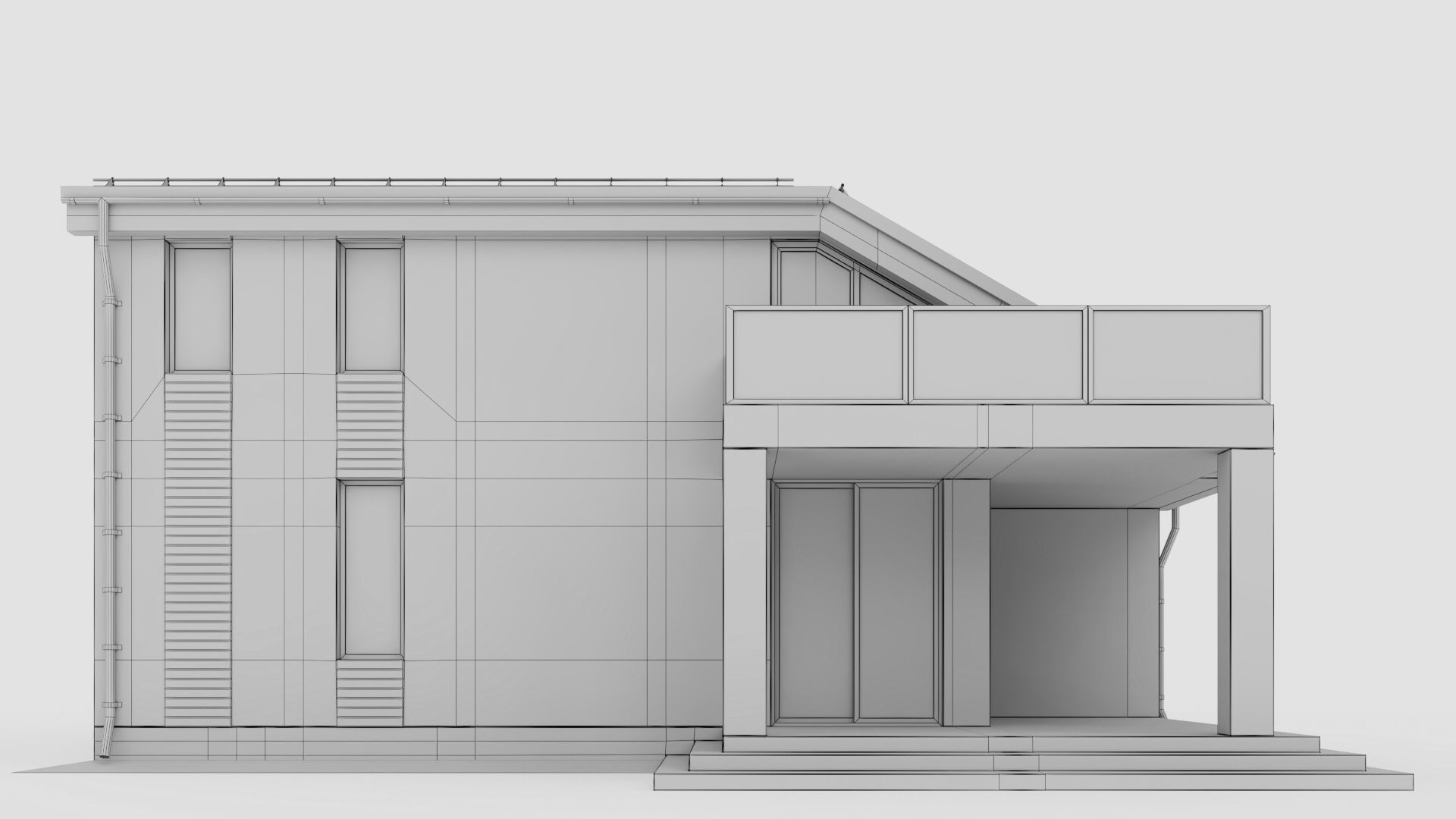 Modern cottage with winter garden 3D model_22