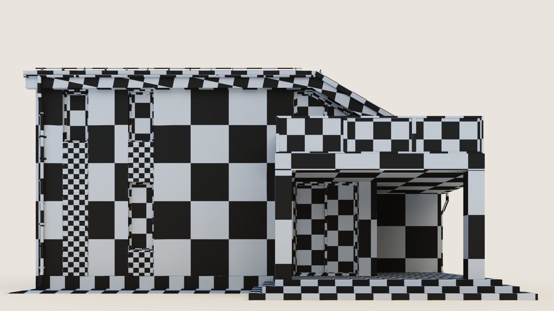 Modern cottage with winter garden 3D model_45