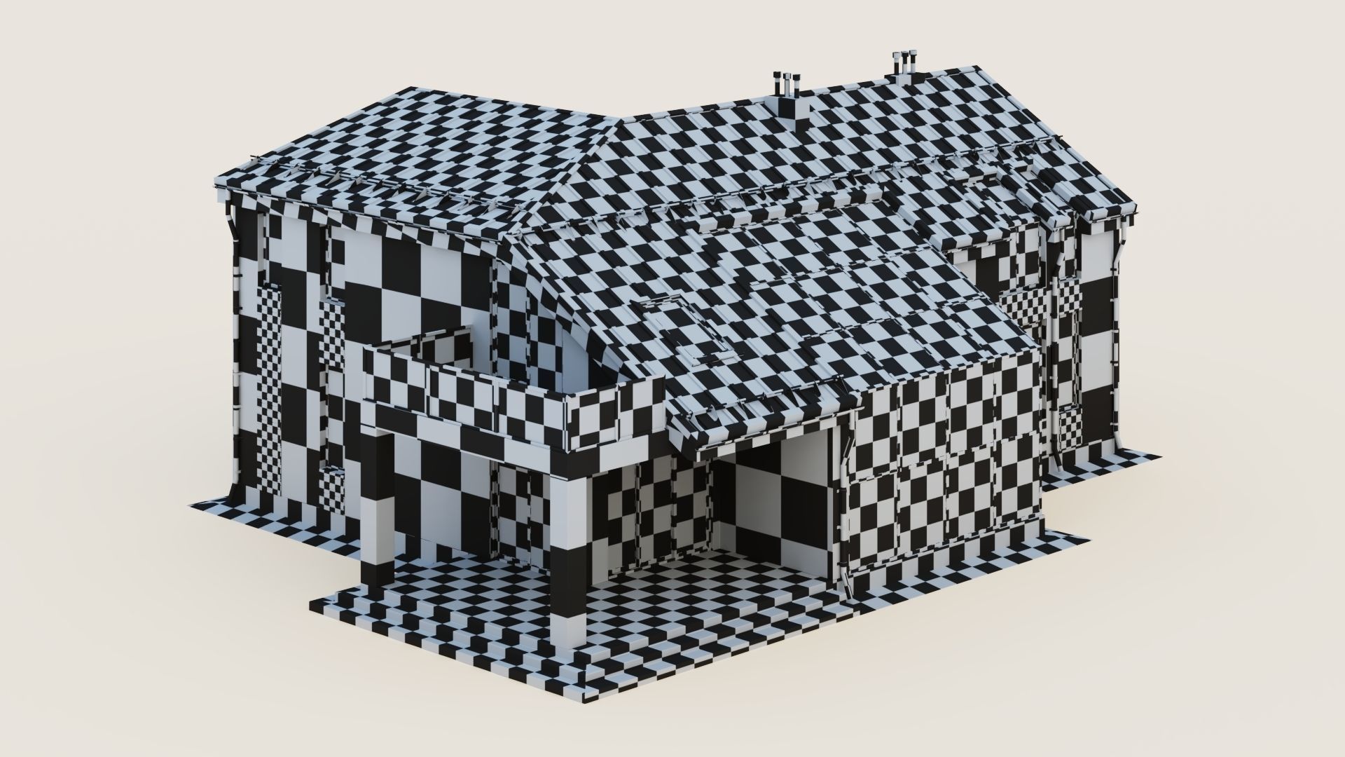 Modern cottage with winter garden 3D model_62