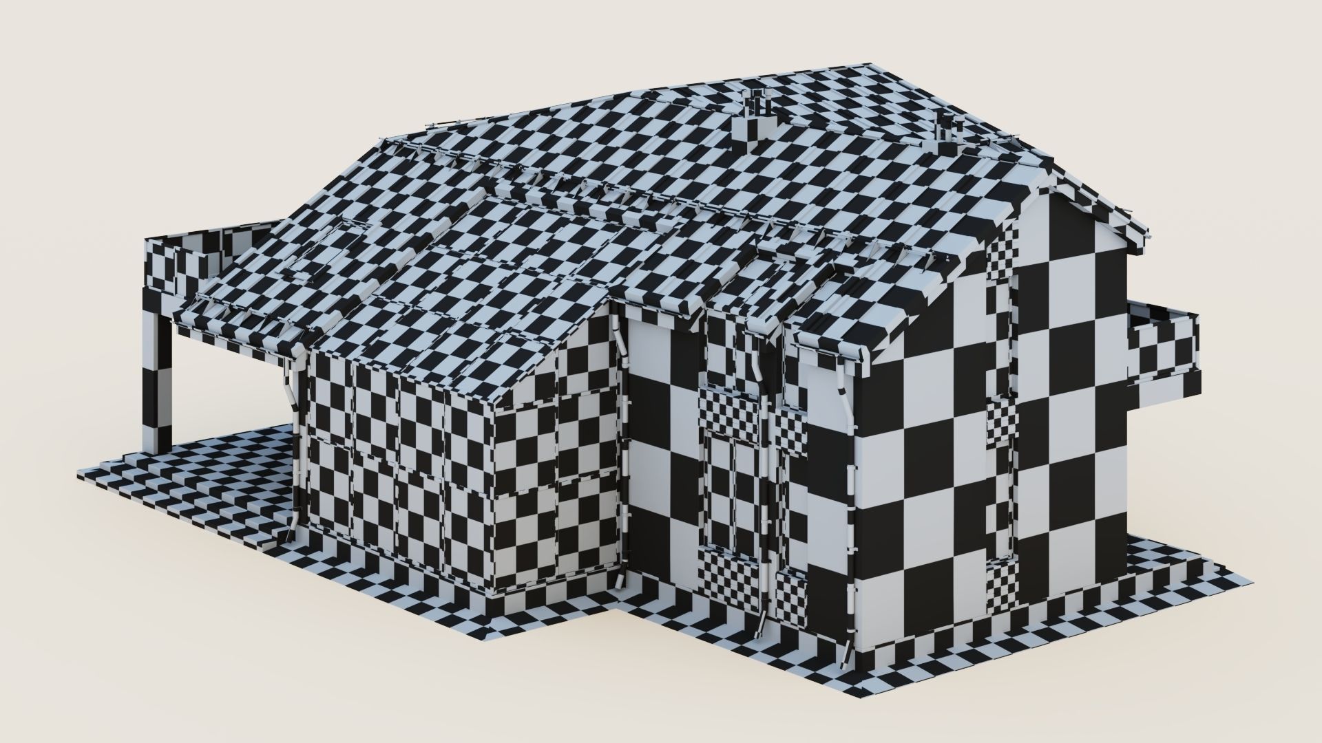 Modern cottage with winter garden 3D model_60