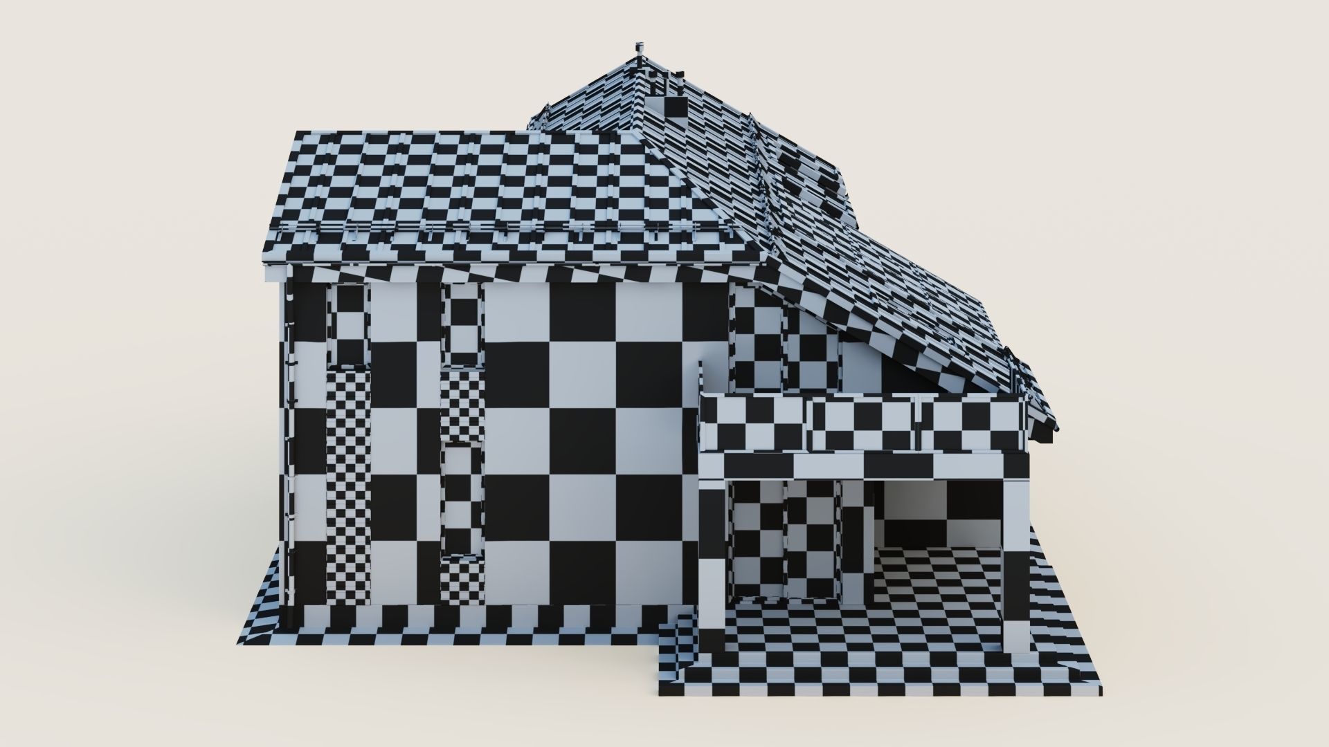 Modern cottage with winter garden 3D model_52