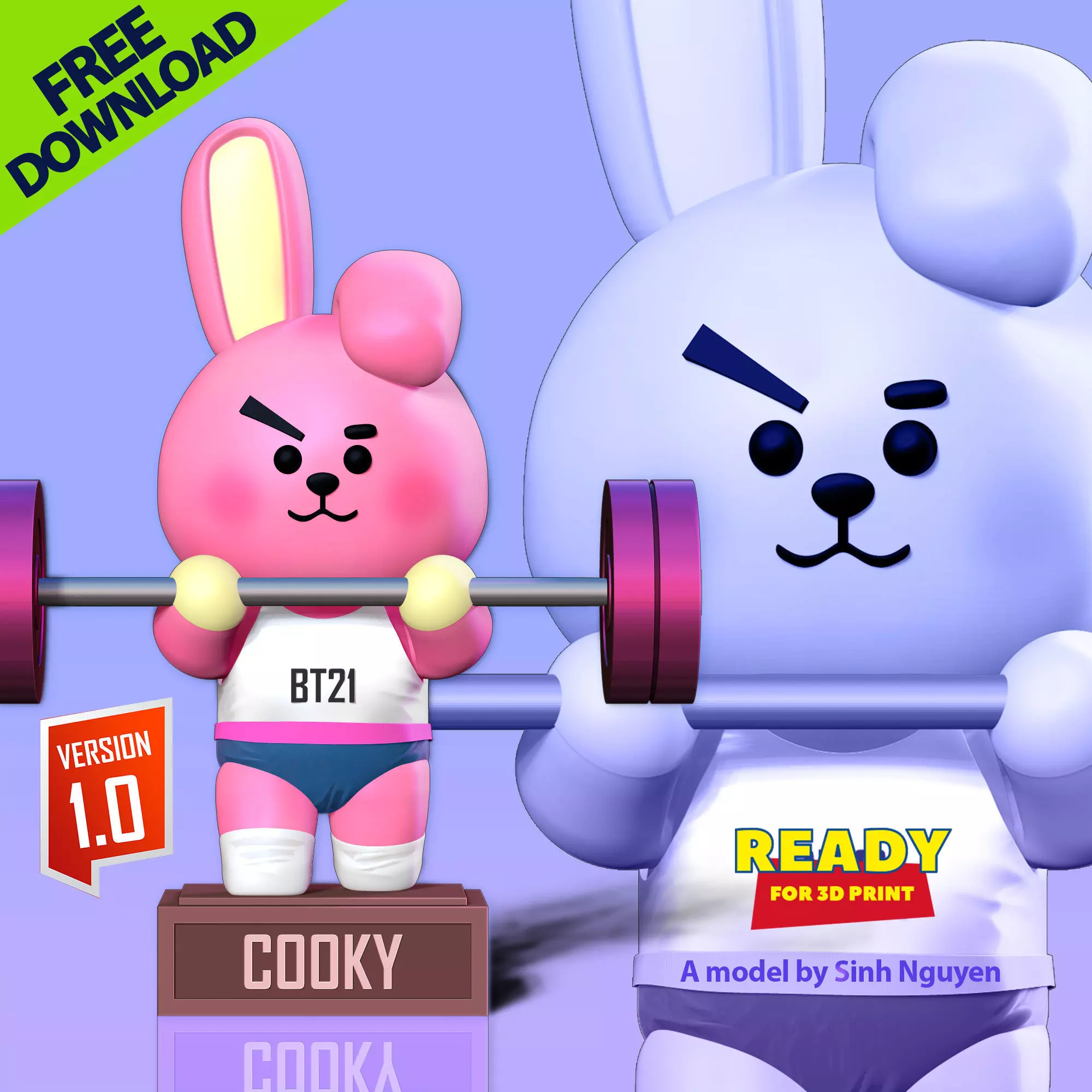 Cooky - BT21 Fanart Free 3D print model_0