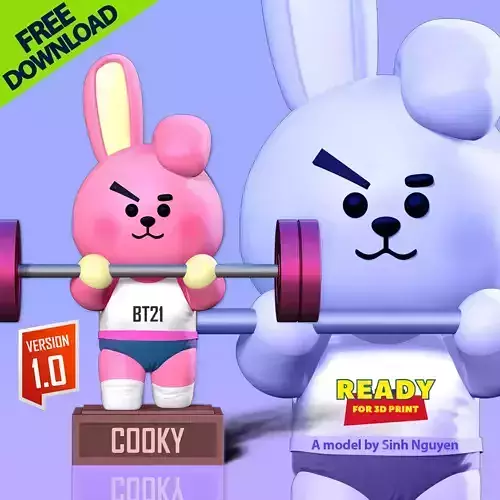 Cooky - BT21 Fanart Free 3D print model