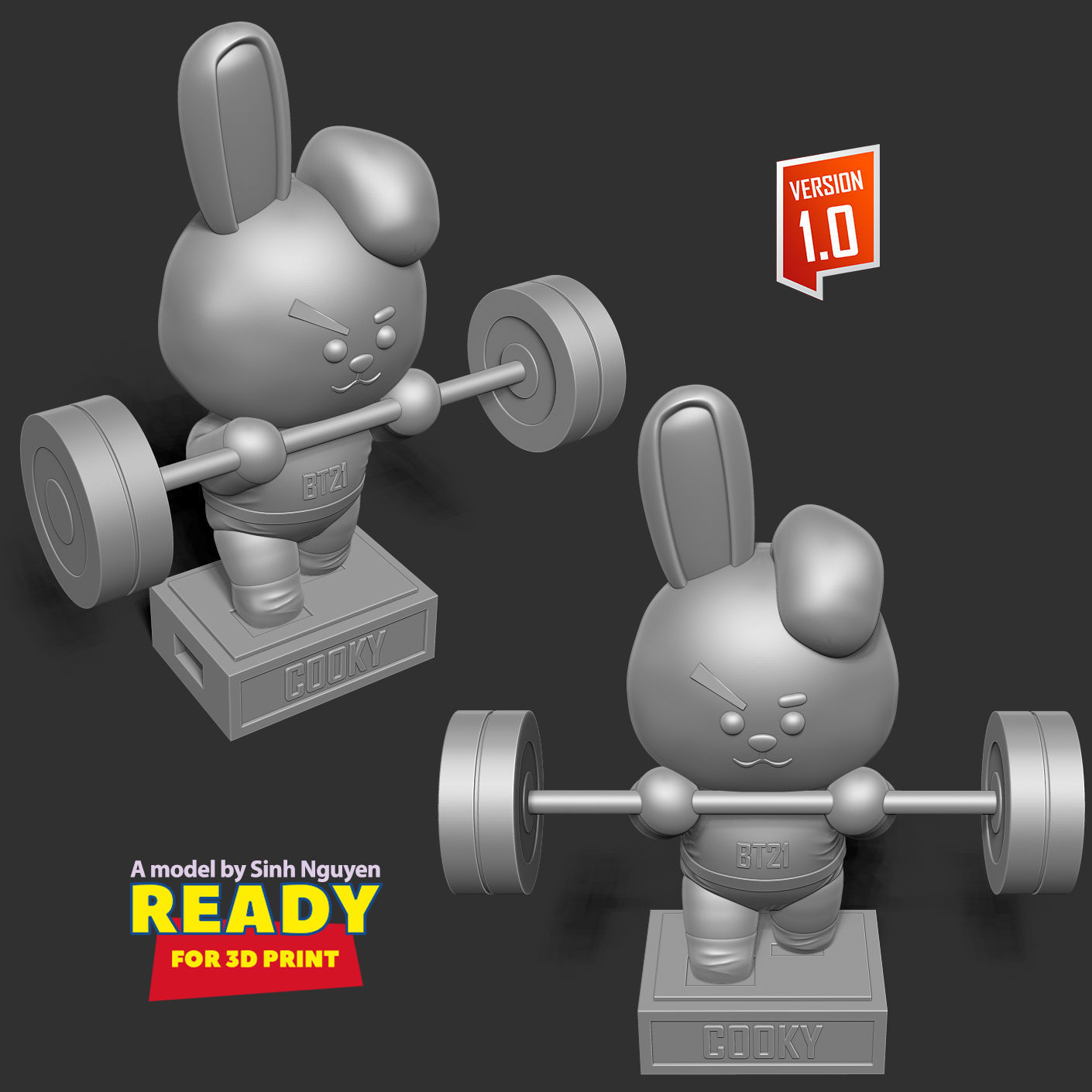 Cooky - BT21 Fanart Free 3D print model_5