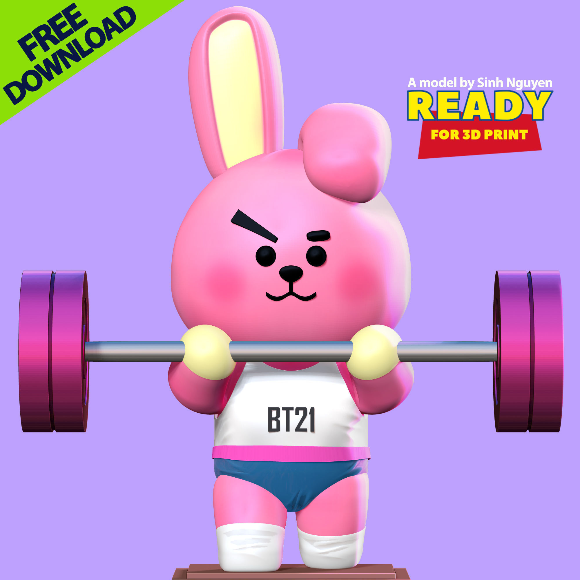 Cooky - BT21 Fanart Free 3D print model_7