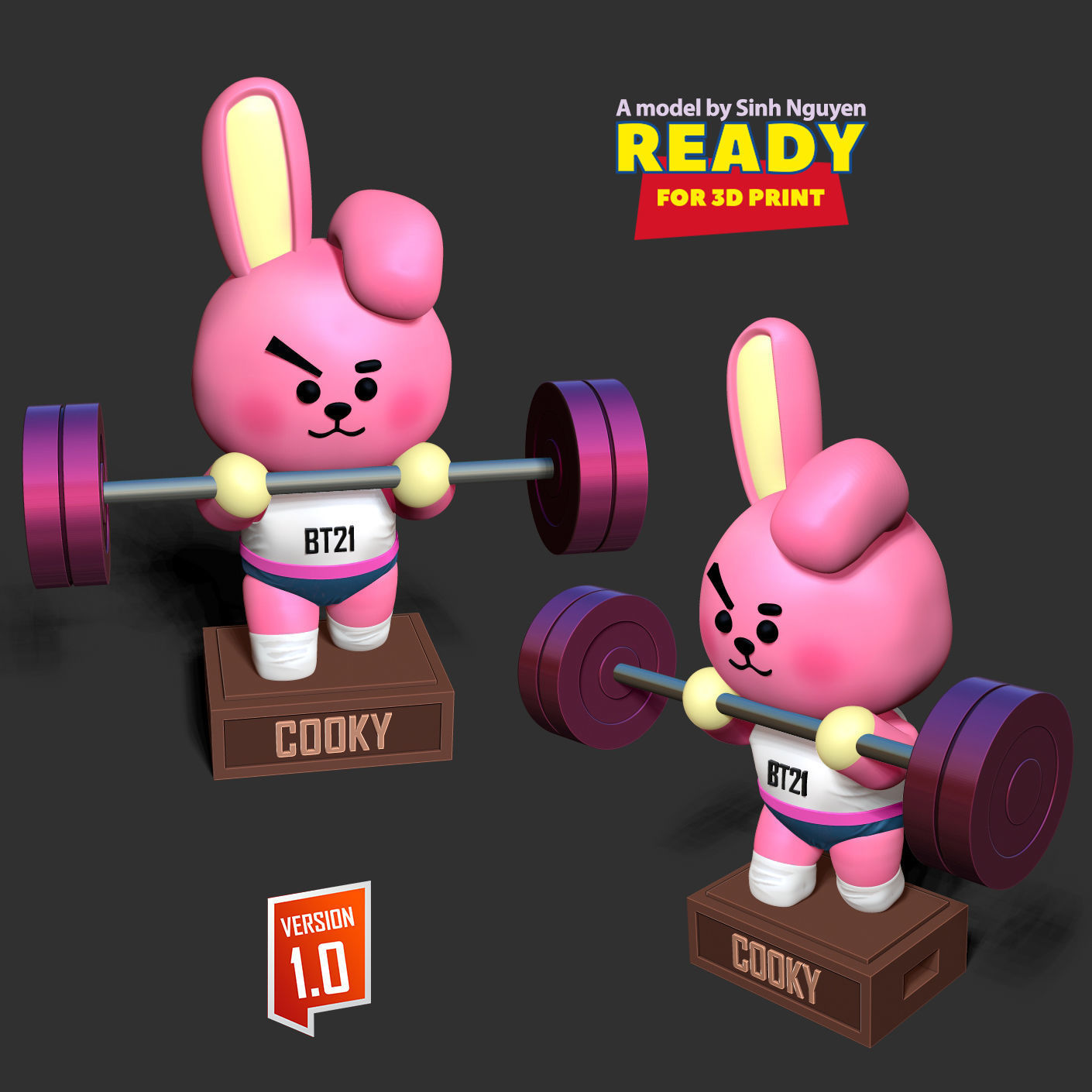 Cooky - BT21 Fanart Free 3D print model_3