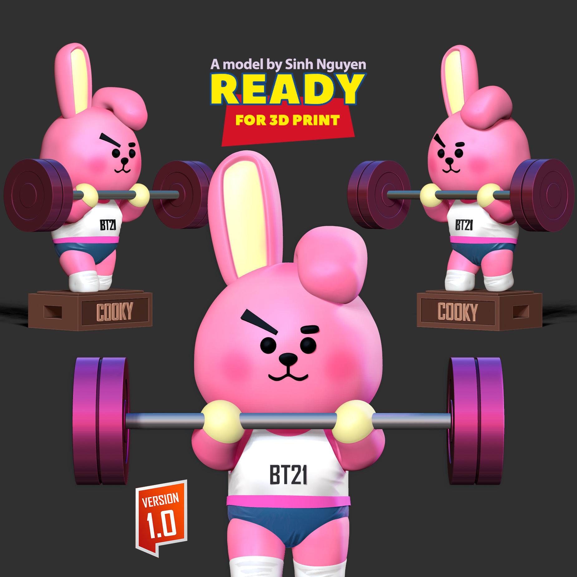 Cooky - BT21 Fanart Free 3D print model_1