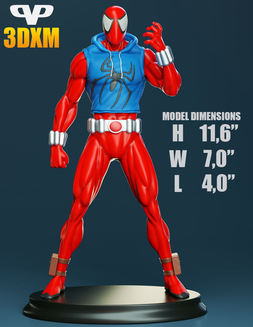 Scarlet Spider STL for 3D Printing ChibiSTL 3DXM 3D print model_4
