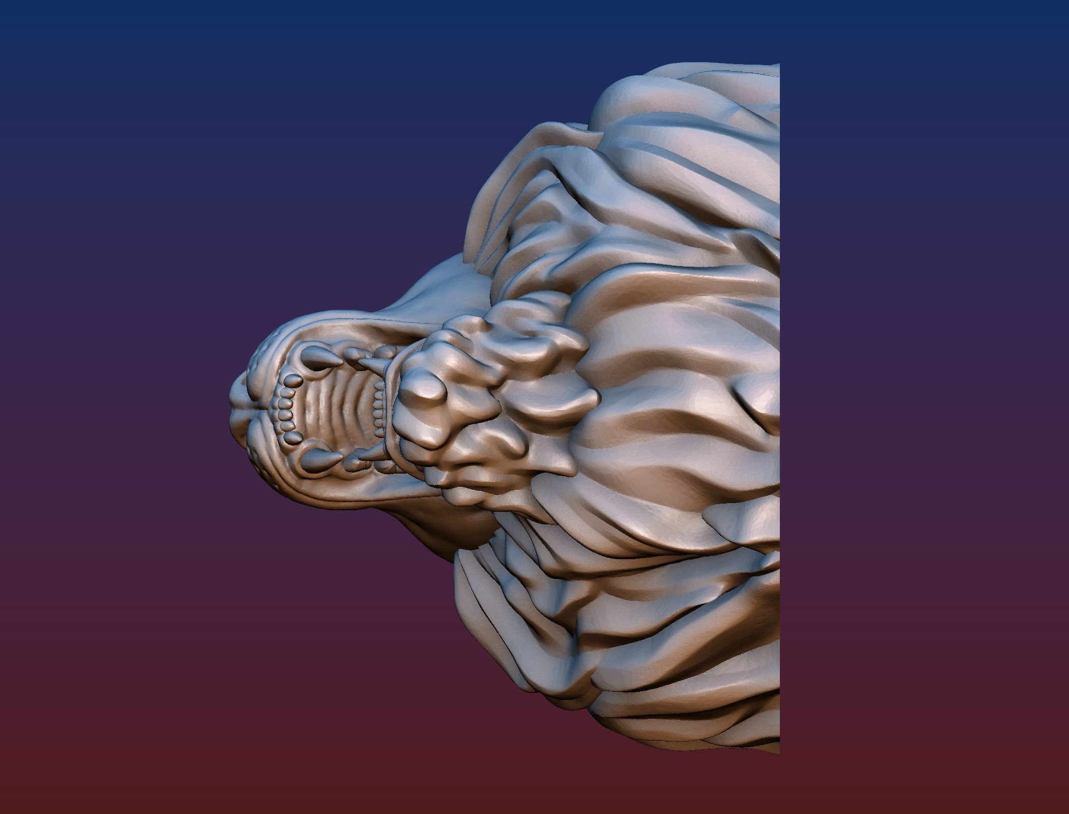 Lion Head Short Mane 3D print model_6