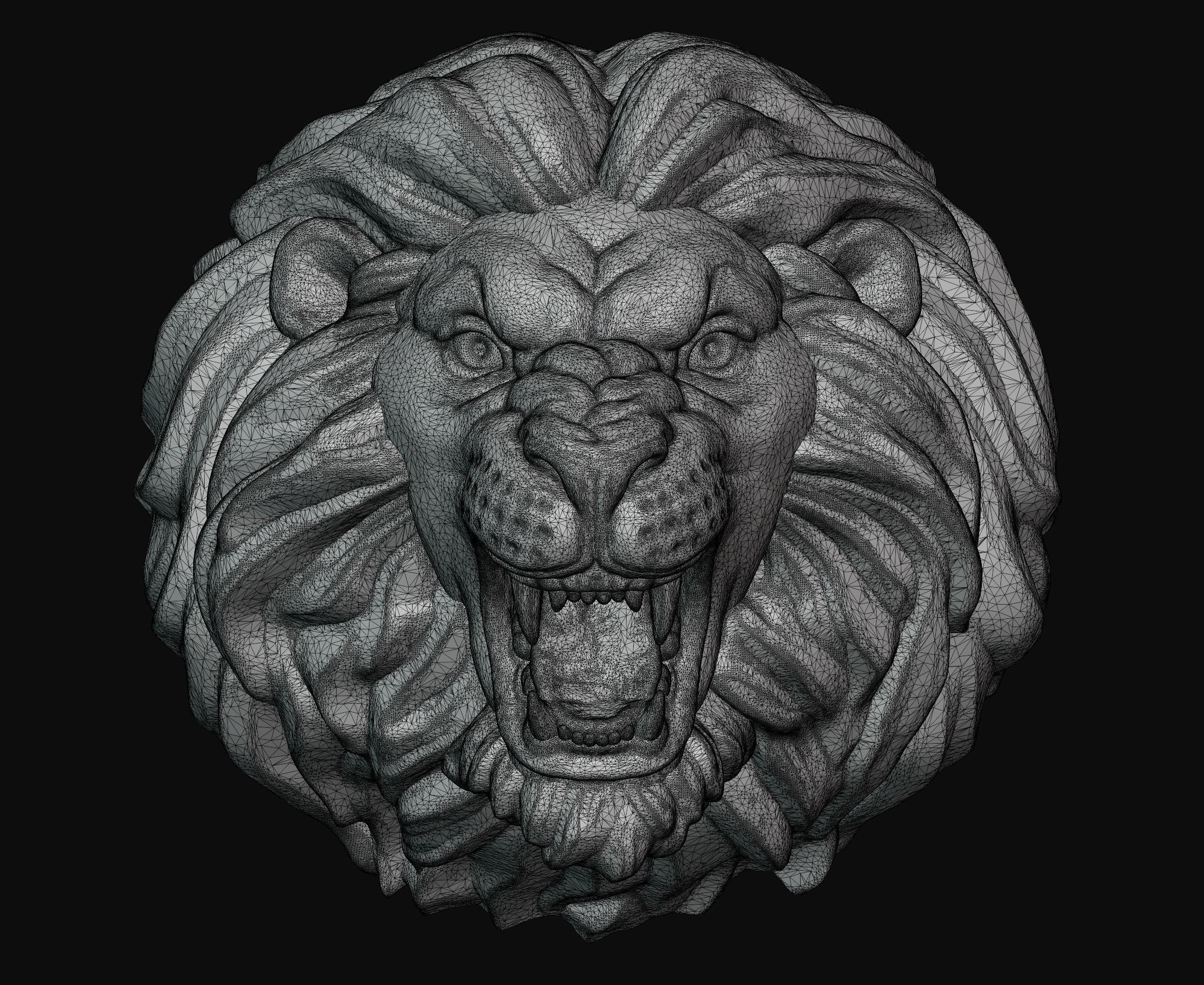 Lion Head Short Mane 3D print model_13