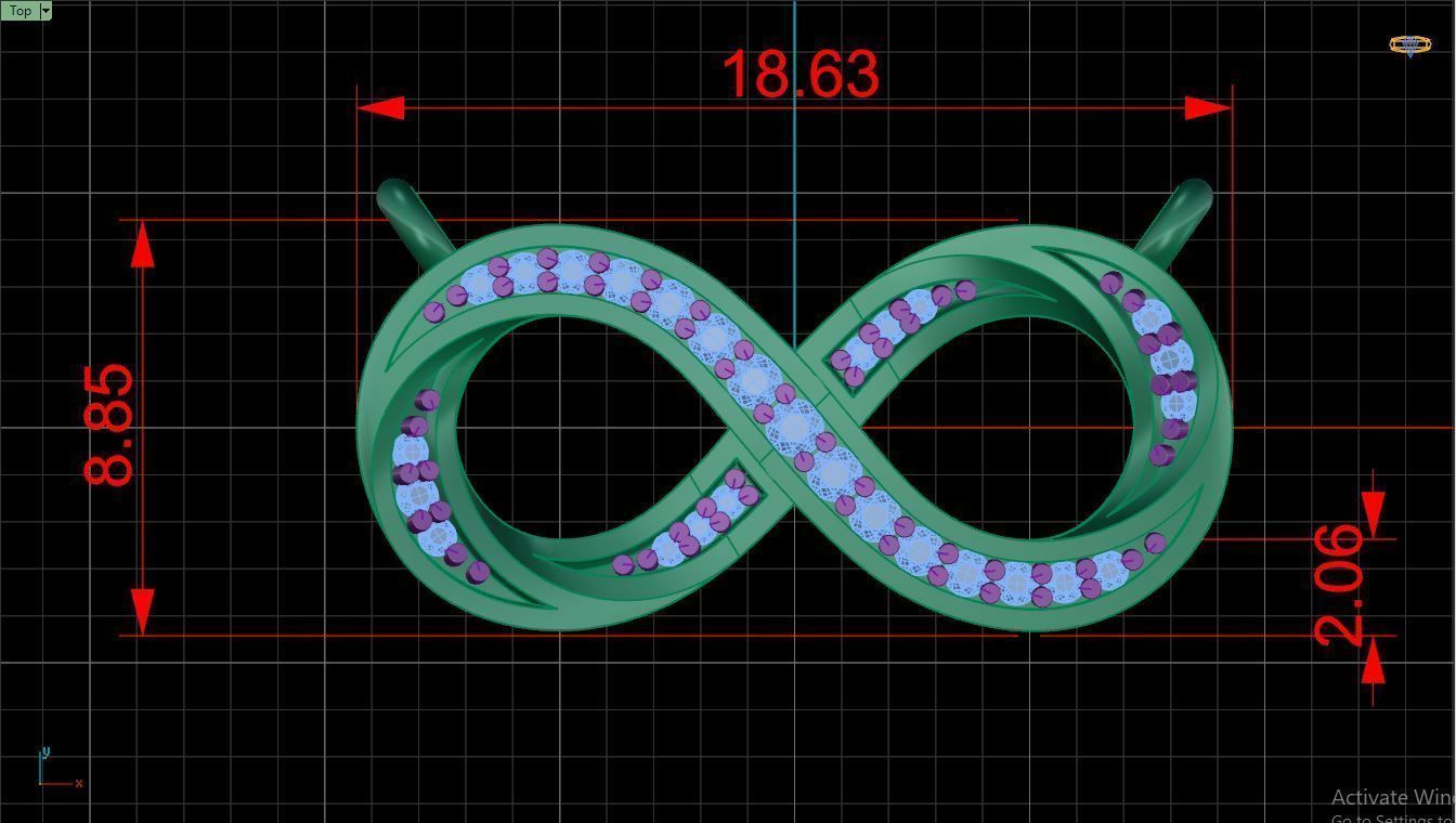 Pendant P13 The luxury female pendant with gem 3D print model_4