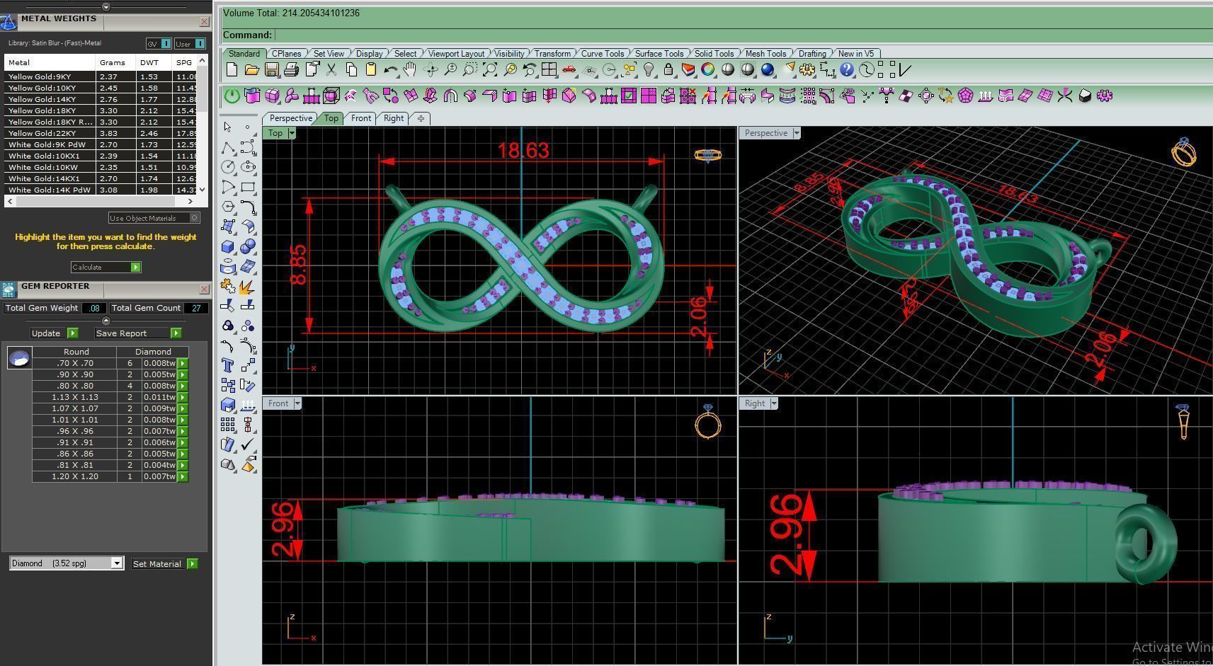 Pendant P13 The luxury female pendant with gem 3D print model_3