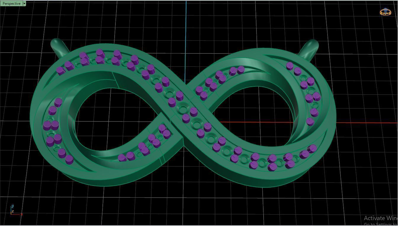 Pendant P13 The luxury female pendant with gem 3D print model_9