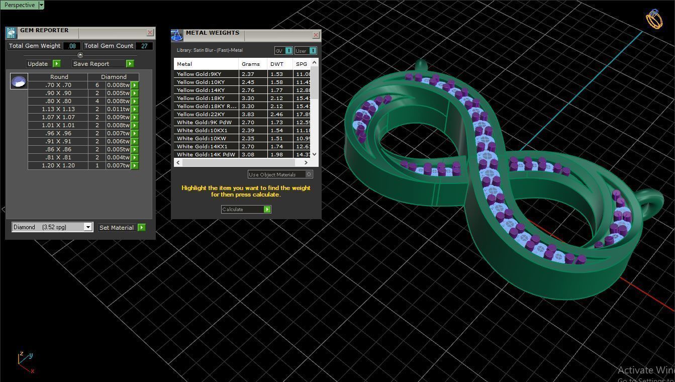 Pendant P13 The luxury female pendant with gem 3D print model_8