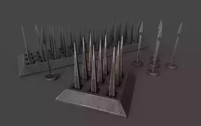 Low-Poly Spikes Traps Low-poly 3D model