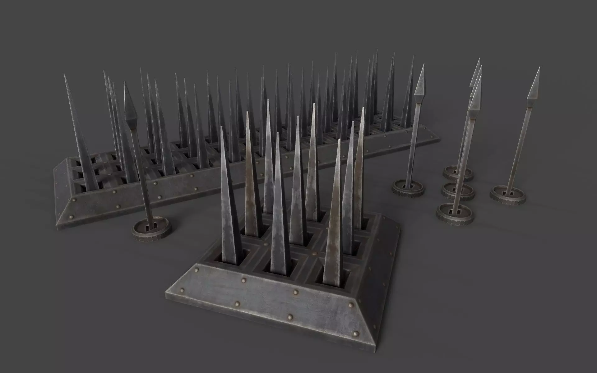 Low-Poly Spikes Traps Low-poly 3D model_0