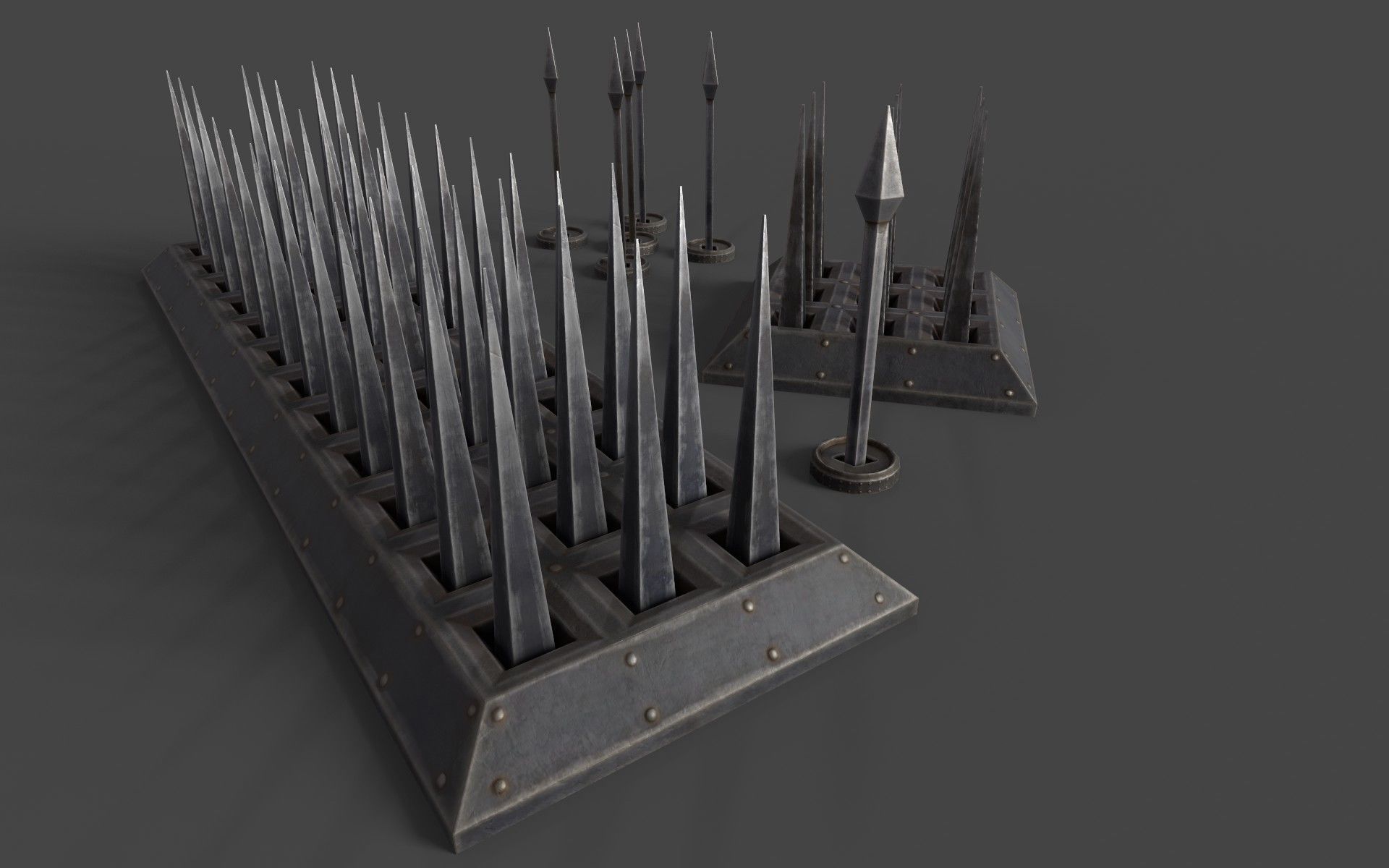 Low-Poly Spikes Traps Low-poly 3D model_3