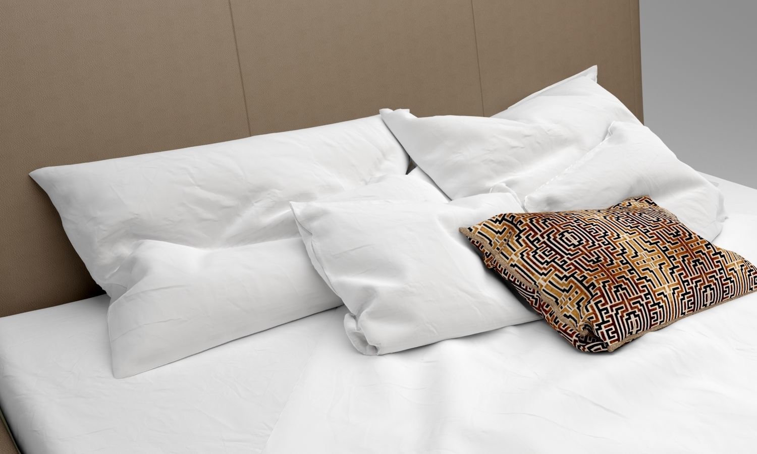  Modern  Bed Low-poly 3D model_1