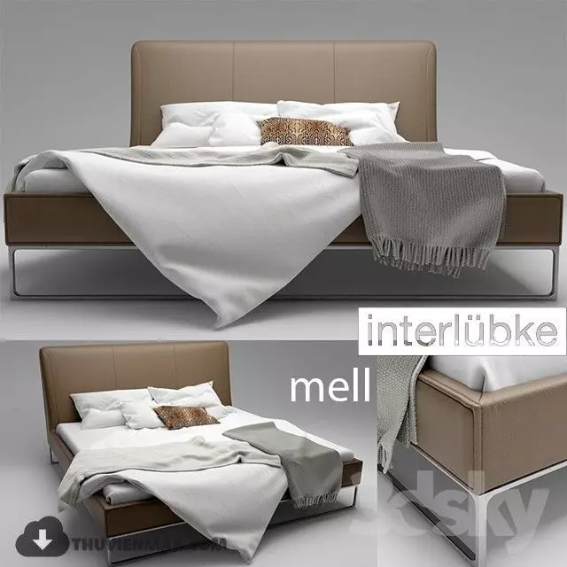  Modern  Bed Low-poly 3D model_0
