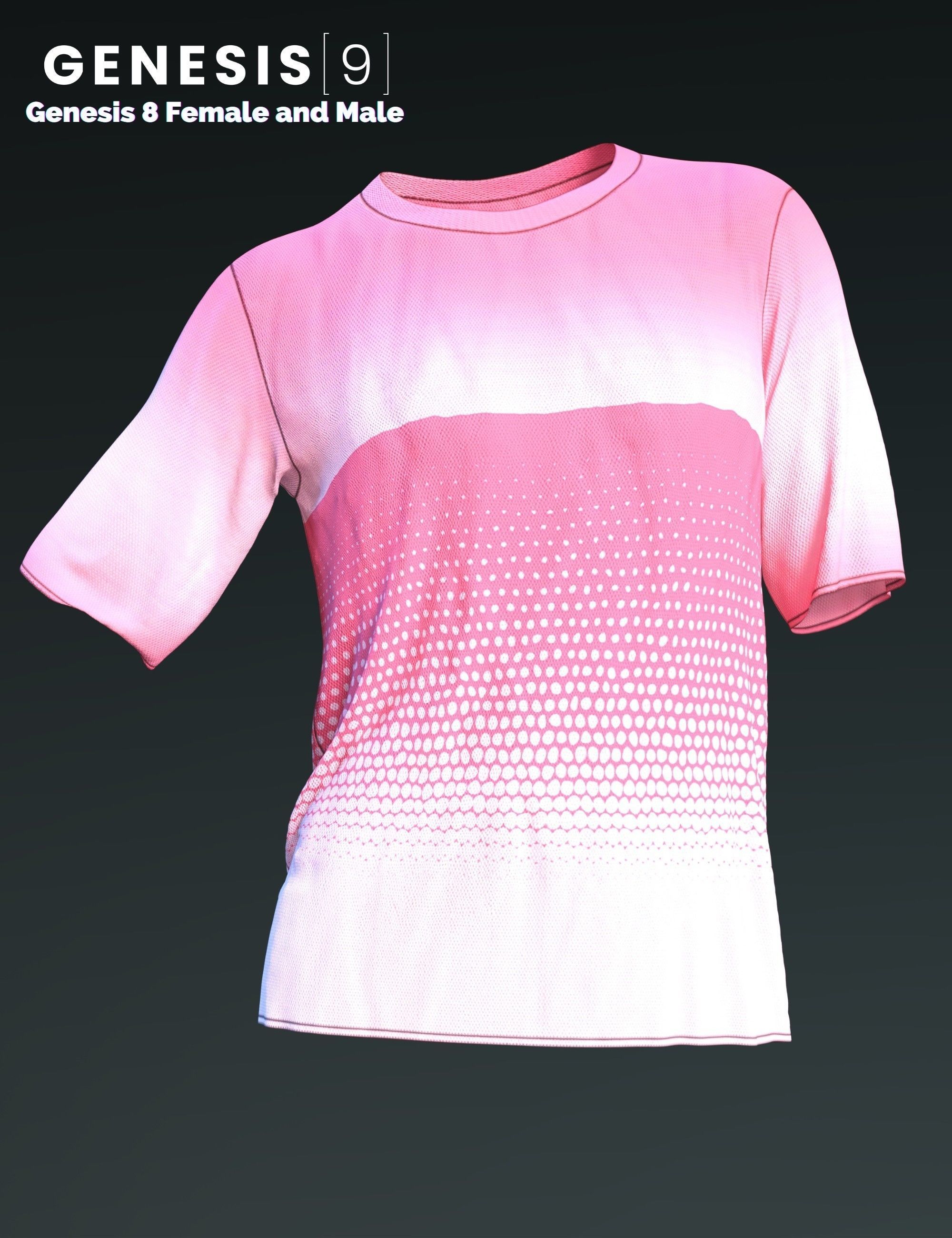 DForce Basic T-Shirt for Genesis 8 and 9 3D model_5