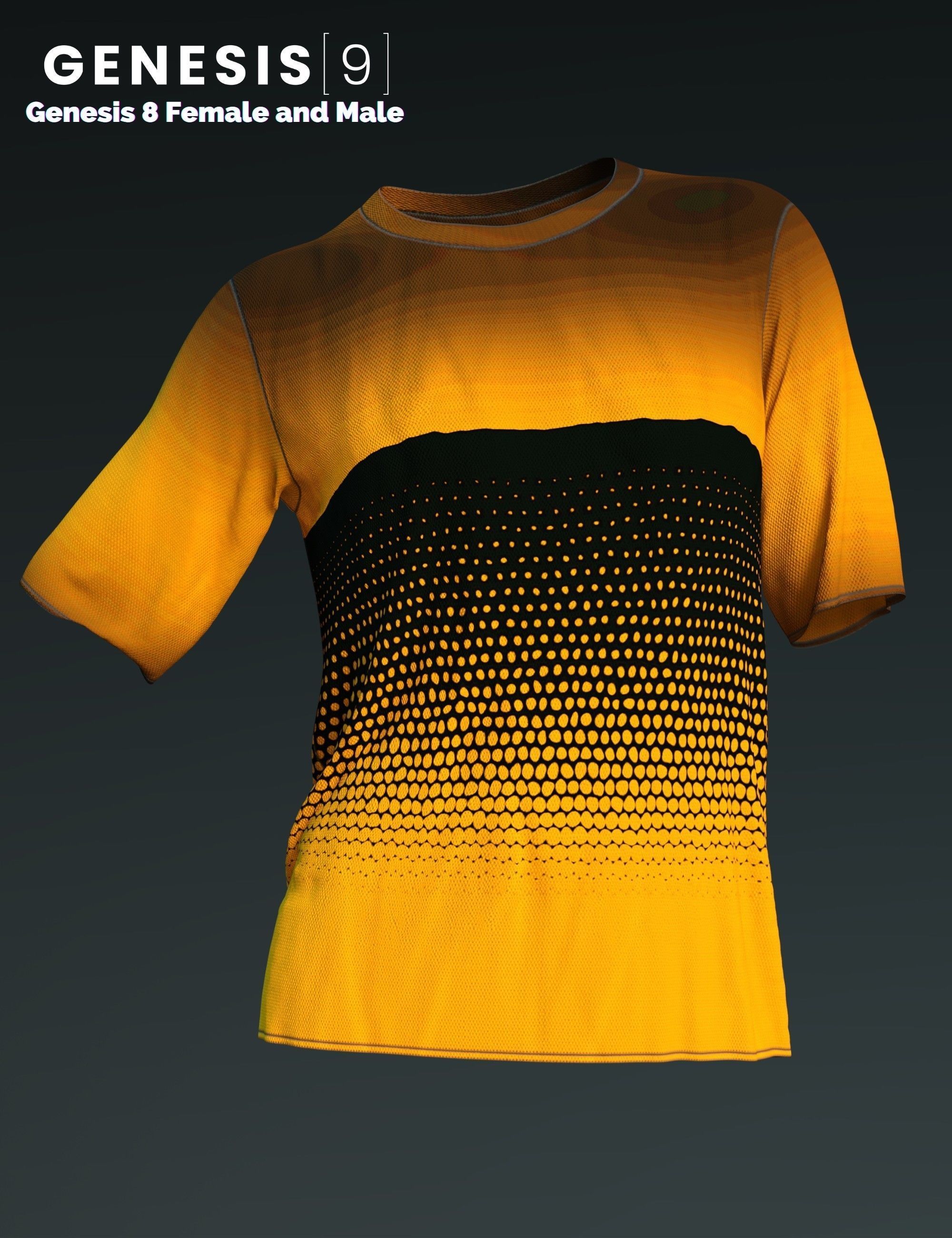 DForce Basic T-Shirt for Genesis 8 and 9 3D model_9