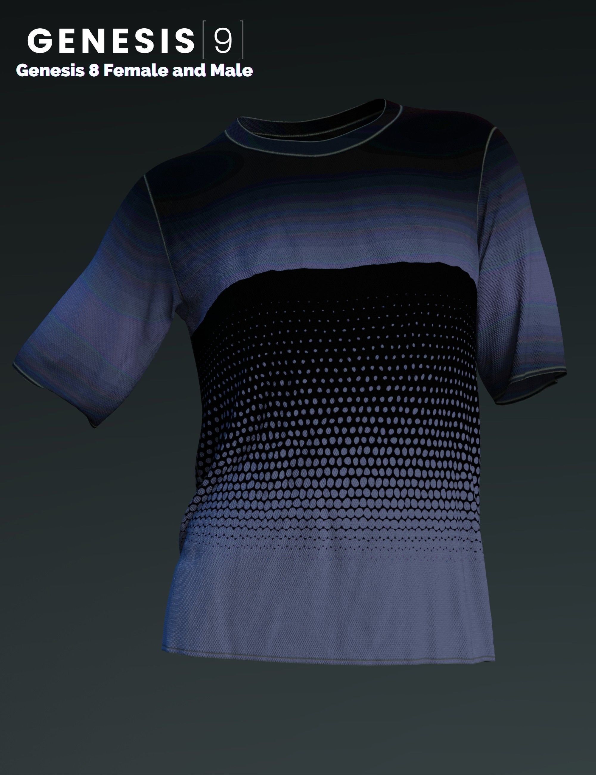 DForce Basic T-Shirt for Genesis 8 and 9 3D model_3